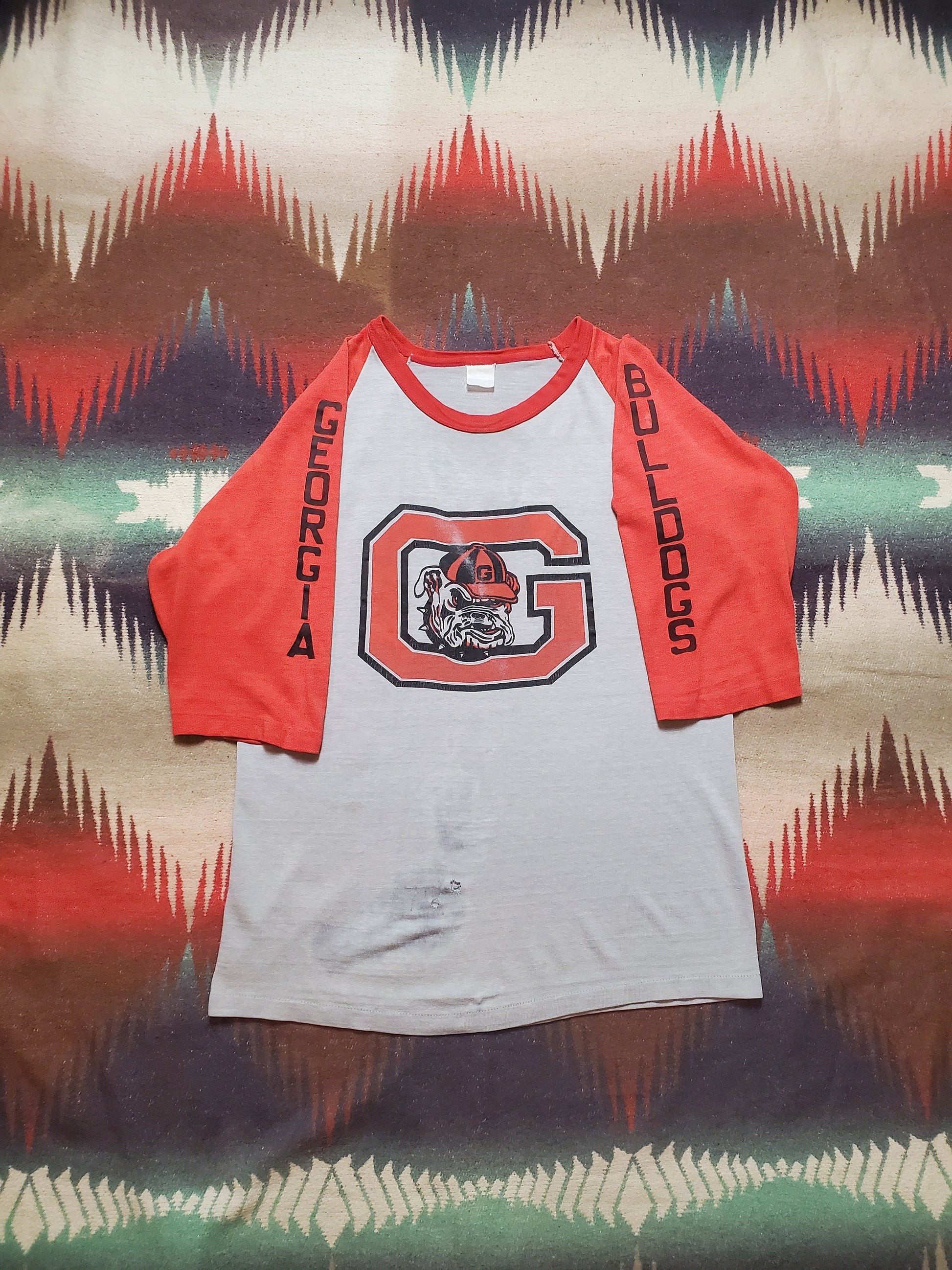 1980s Georgia Bulldogs Two Tone Raglan T-Shirt Size S