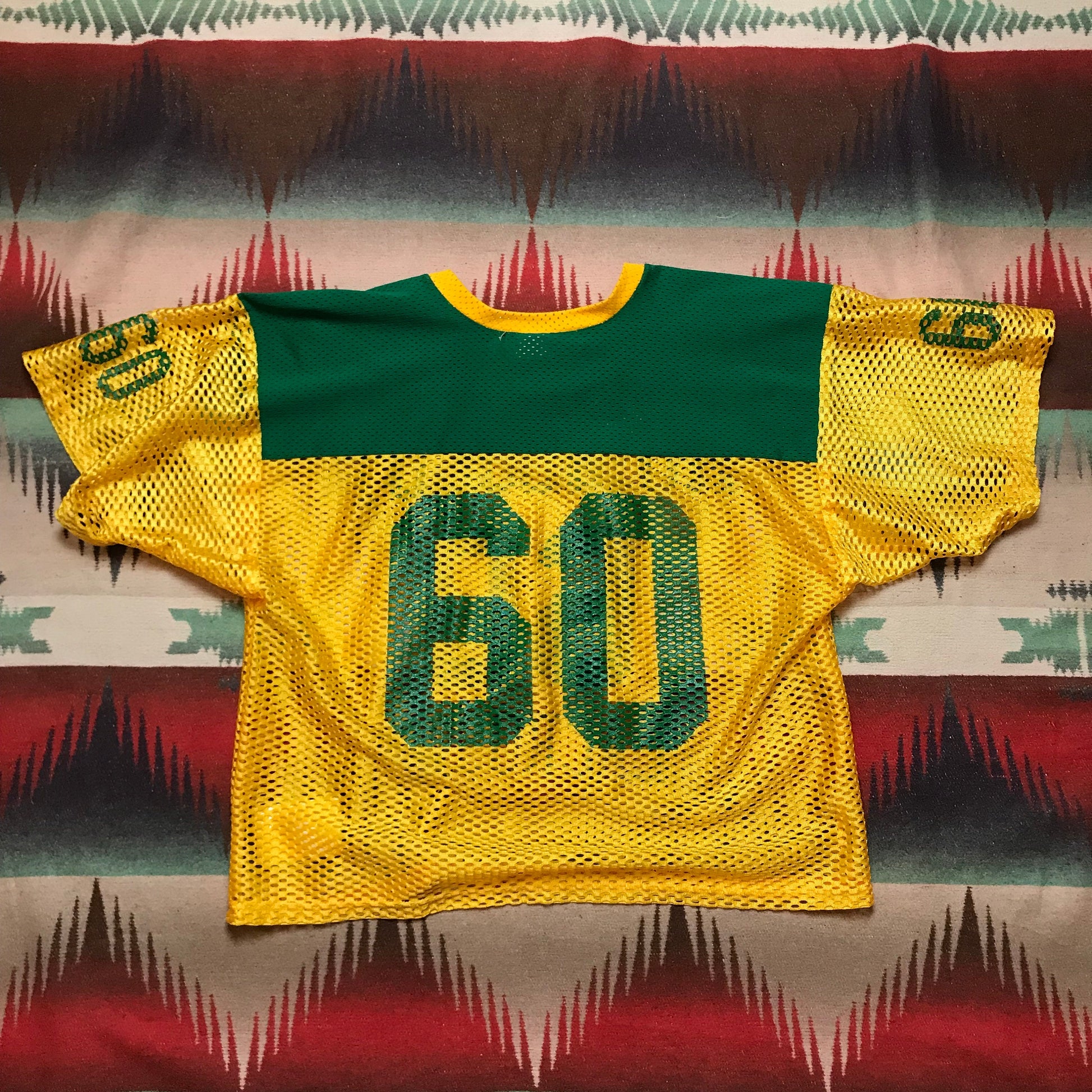 1990s Humboldt Lacrosse Cropped Mesh Jersey Made in USA Size L/XL