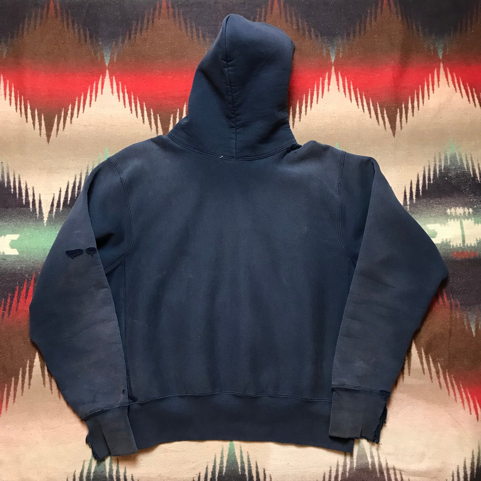 1990s Distressed St. Olaf College Cotton Exchange Heavyweight Hoodie Sweatshirt Made in USA Size M/L