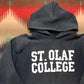 1990s Distressed St. Olaf College Cotton Exchange Heavyweight Hoodie Sweatshirt Made in USA Size M/L