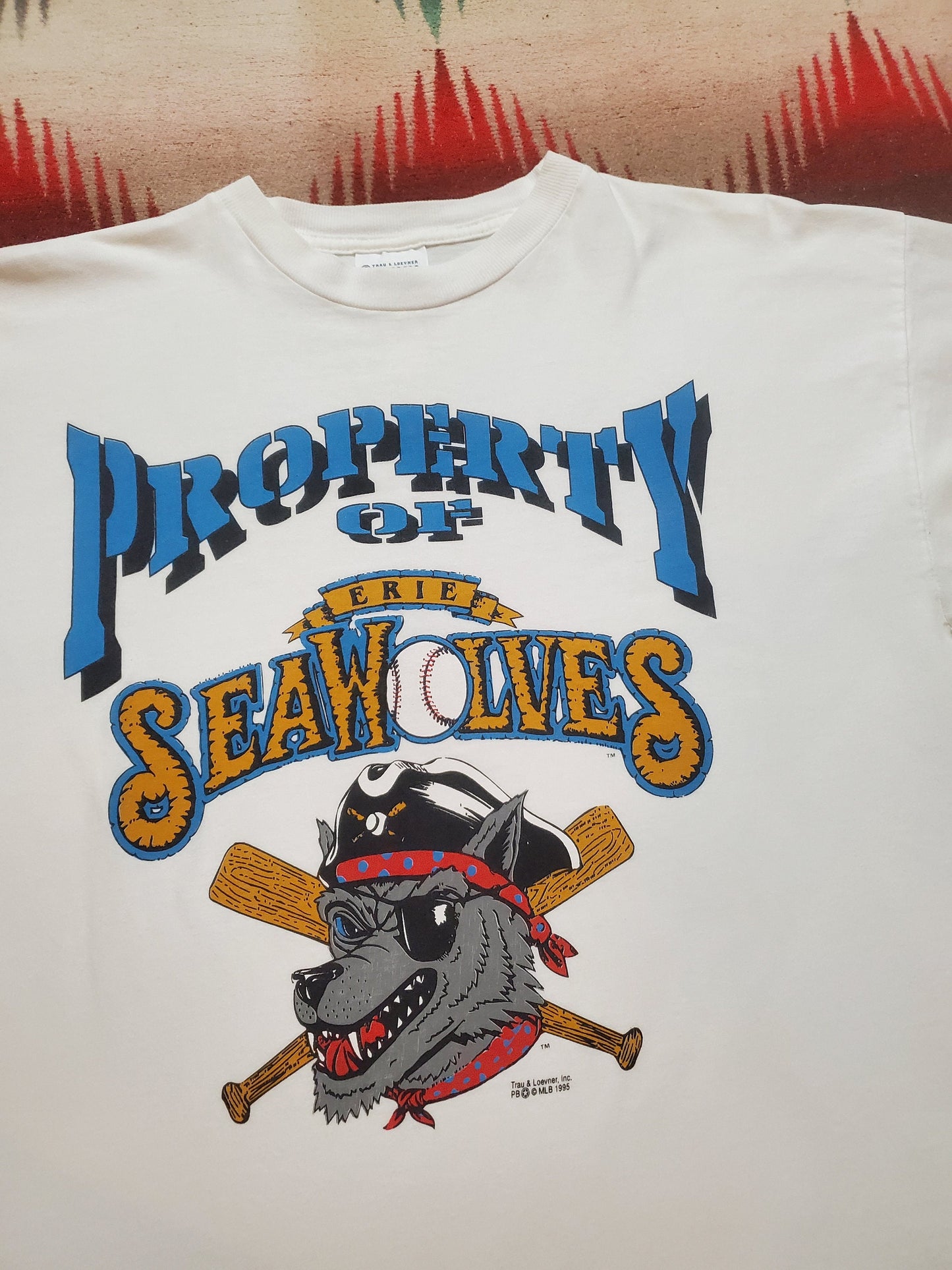 1990s Erie SeaWolves Minor League Baseball T-Shirt Made in USA Size XL