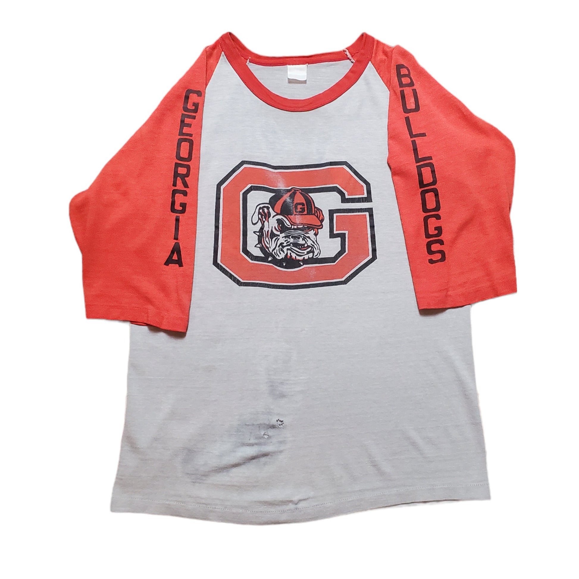 1980s Georgia Bulldogs Two Tone Raglan T-Shirt Size S