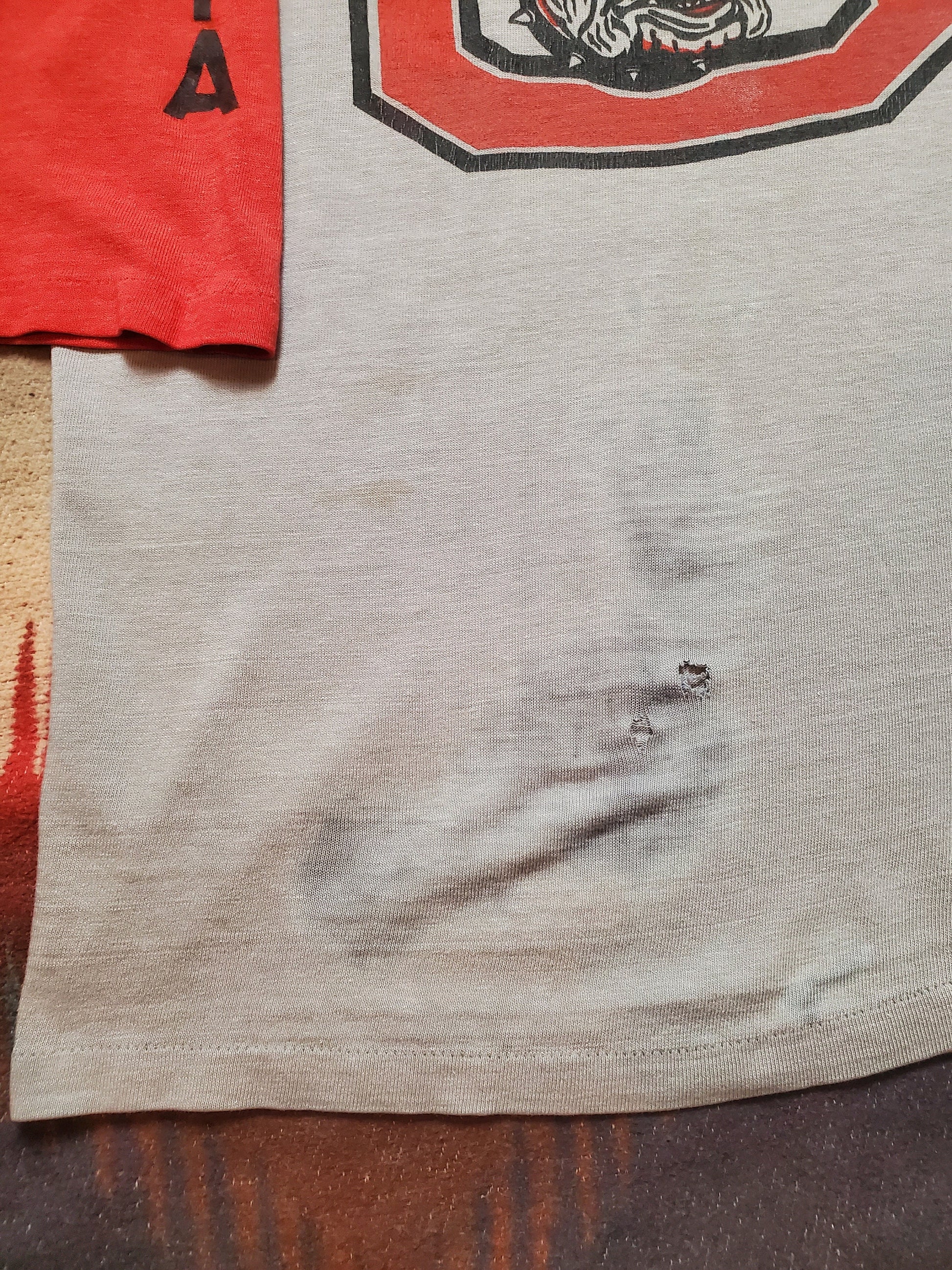 1980s Georgia Bulldogs Two Tone Raglan T-Shirt Size S