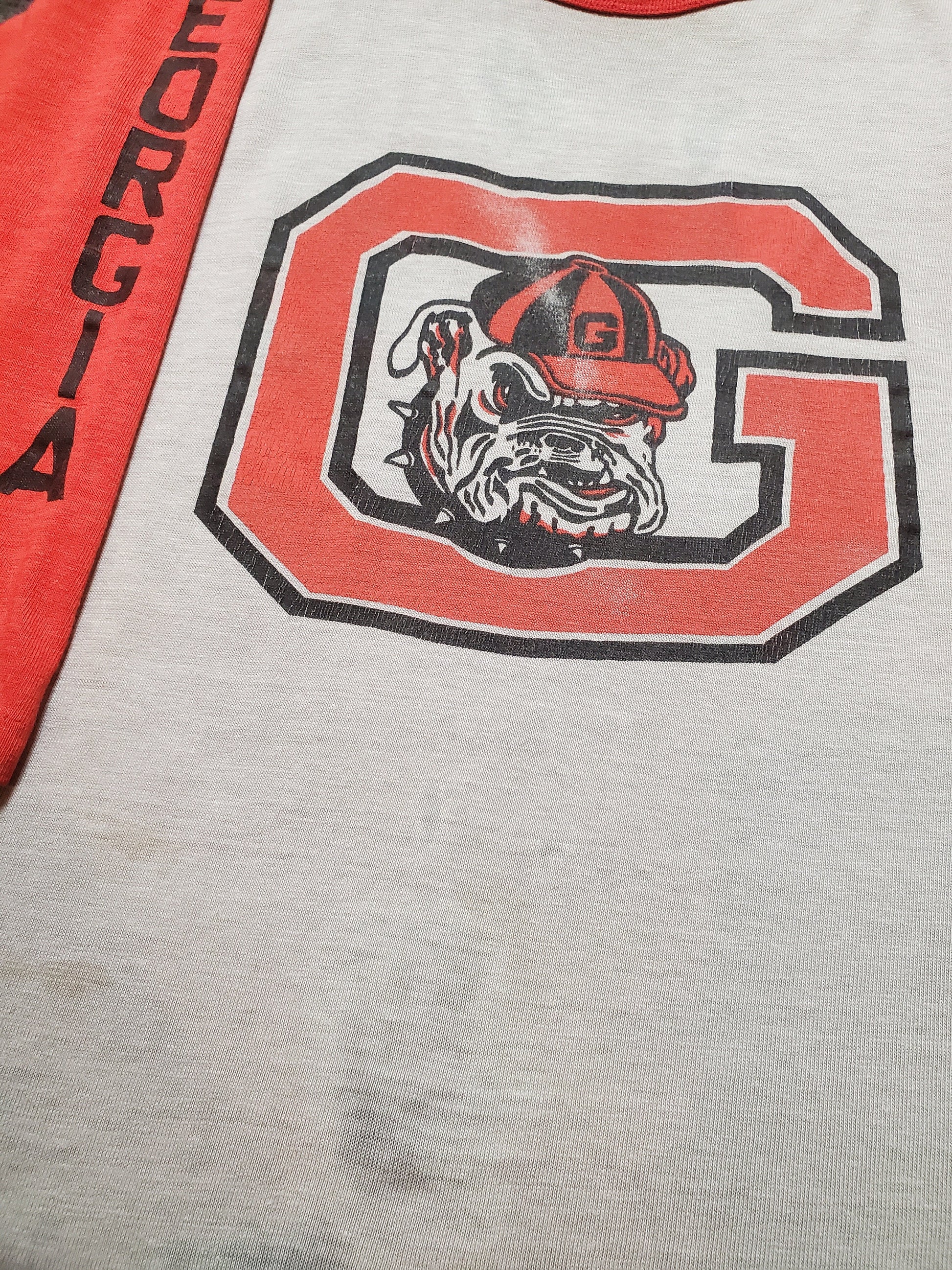 1980s Georgia Bulldogs Two Tone Raglan T-Shirt Size S