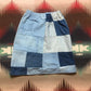 1980s/1990s Homemade Patchwork Denim Skirt Size 22-28 Waist