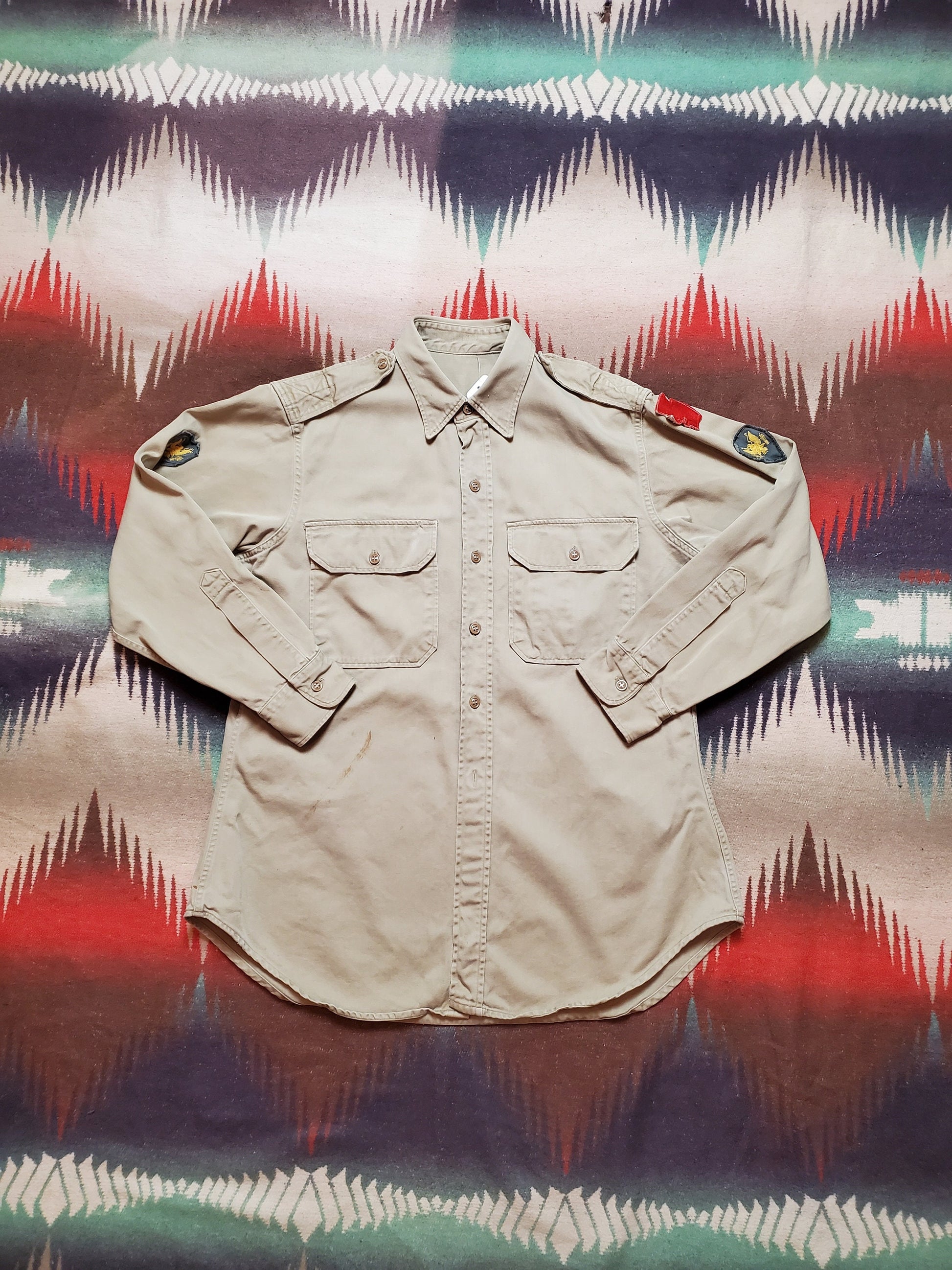 1950s US Army Officers Shirt Made in USA Size M