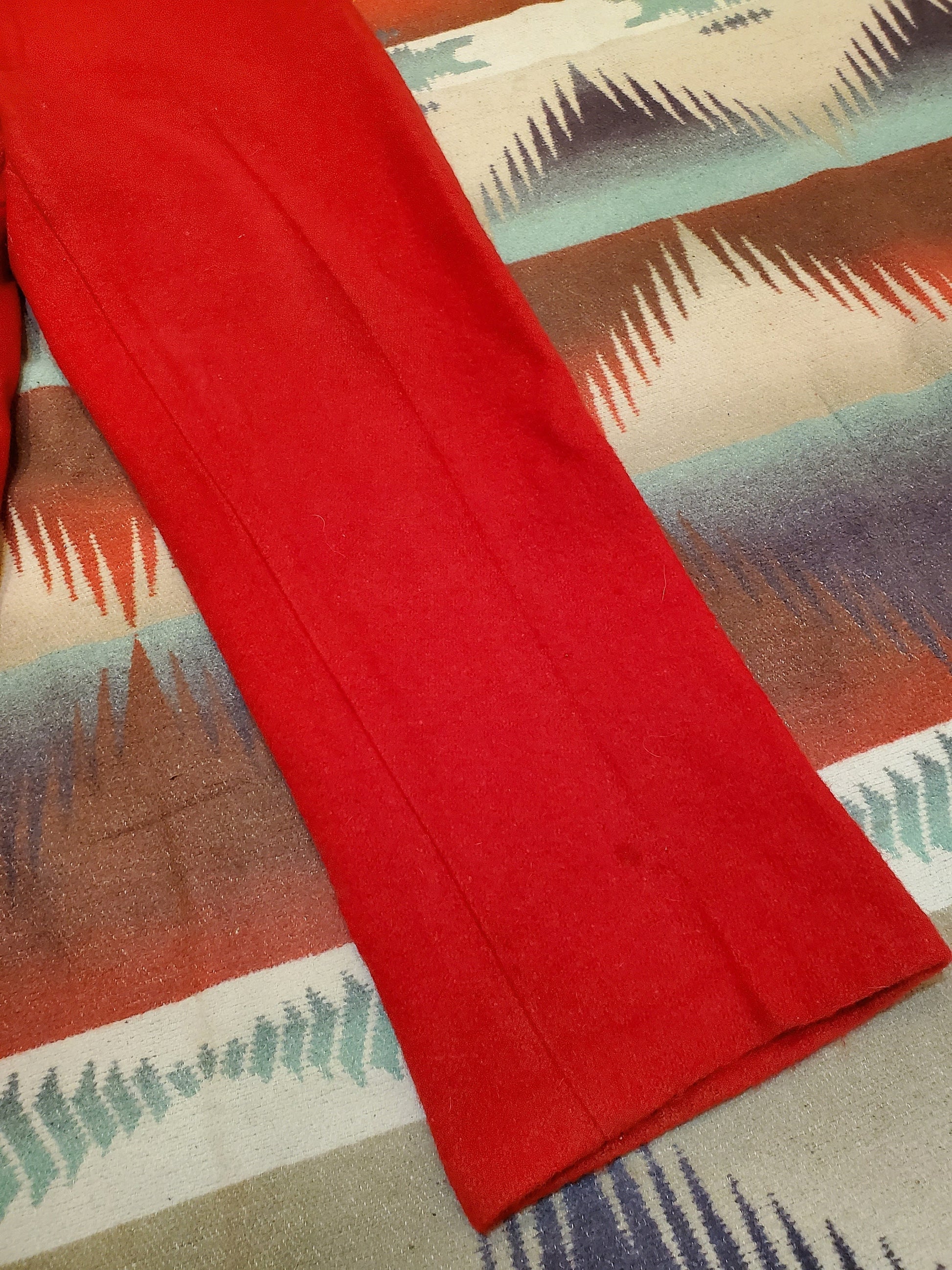 1960s Red Wool Hunting Pants Size 35