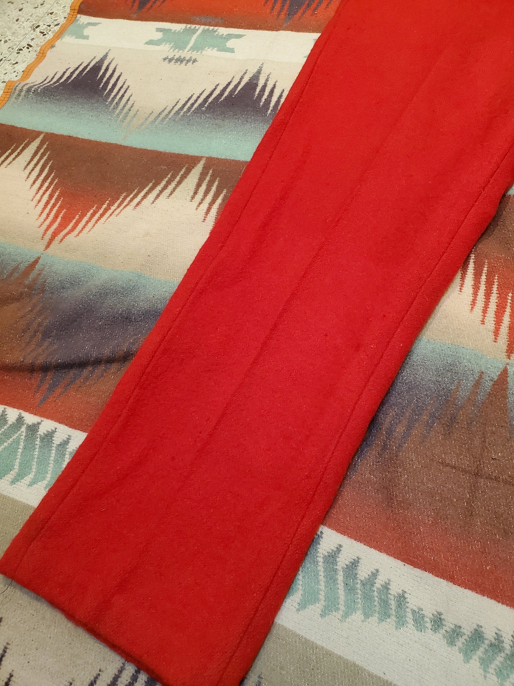 1960s Red Wool Hunting Pants Size 35