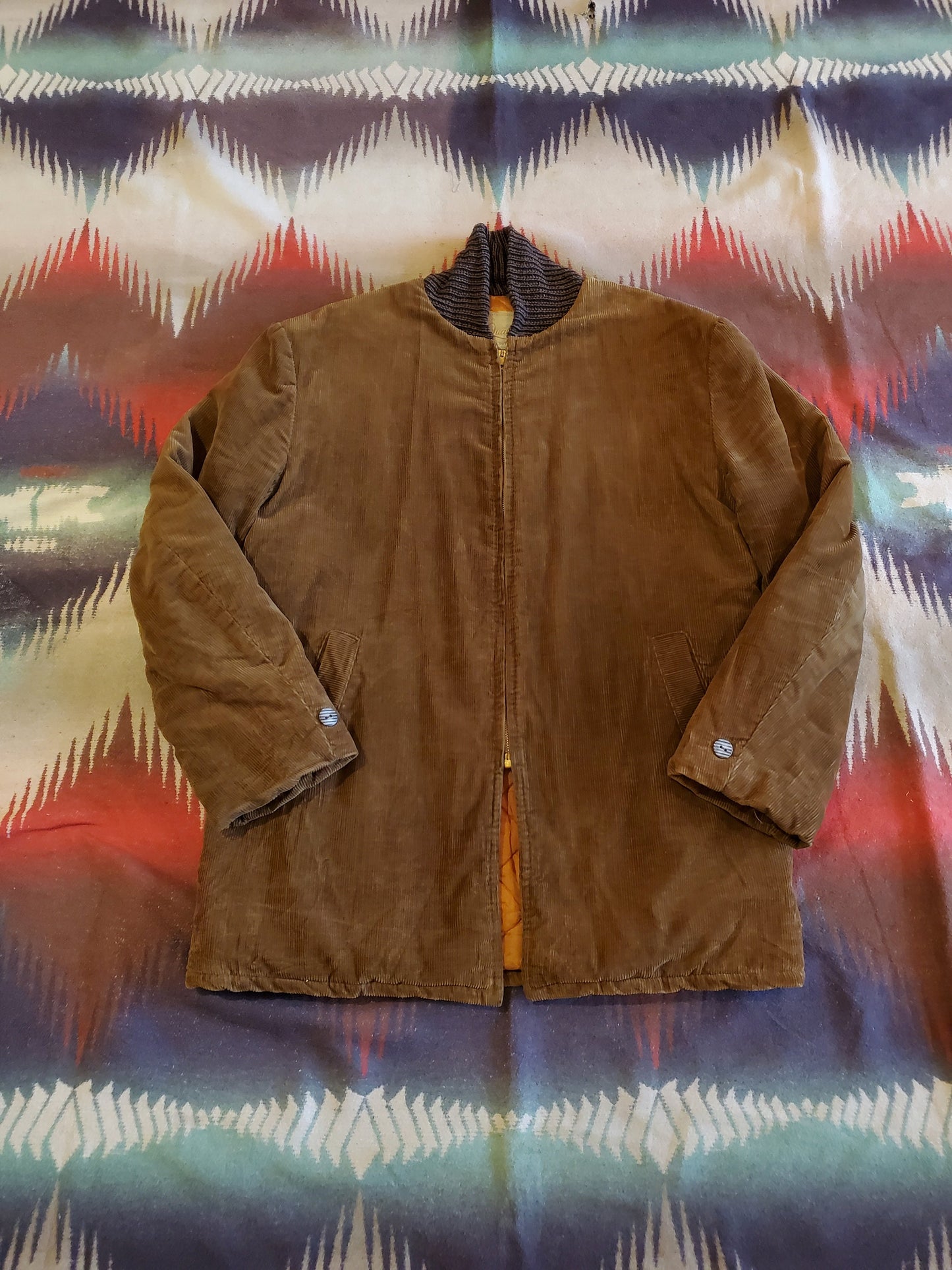 1950s/1960s Deluxe Quality Outerwear Corduroy Insulated Car Coat Size L/XL