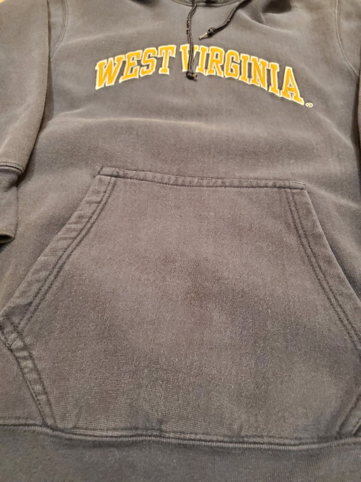 2000s Steve & Barry's West Virginia University Reverse Weave Style Hoodie Sweatshirt Size S/M