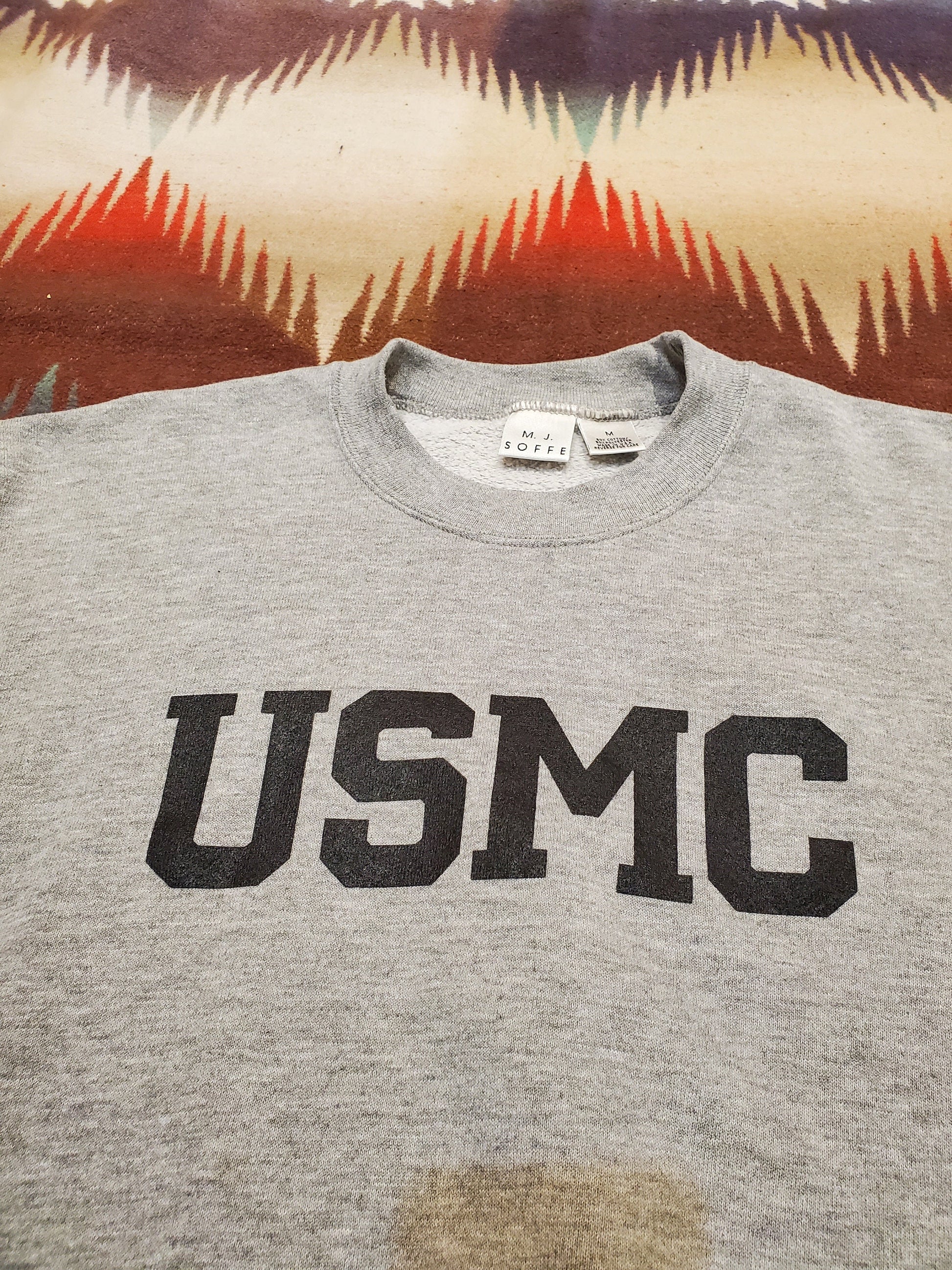 1990s MJ Soffe USMC Sweatshirt Made in USA Size M