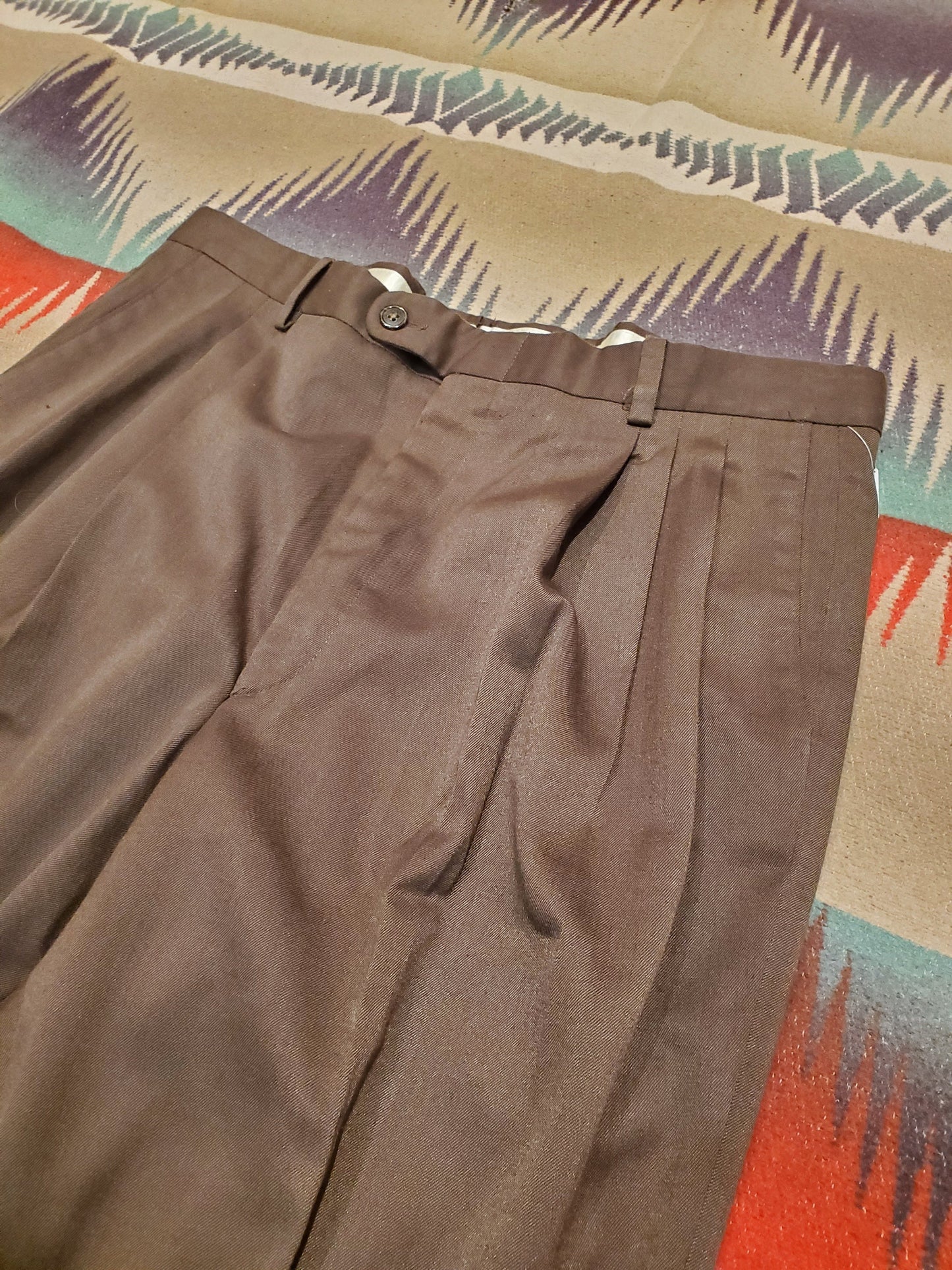 1980s/1990s Ivy Crew Brown Trousers Size 35x33