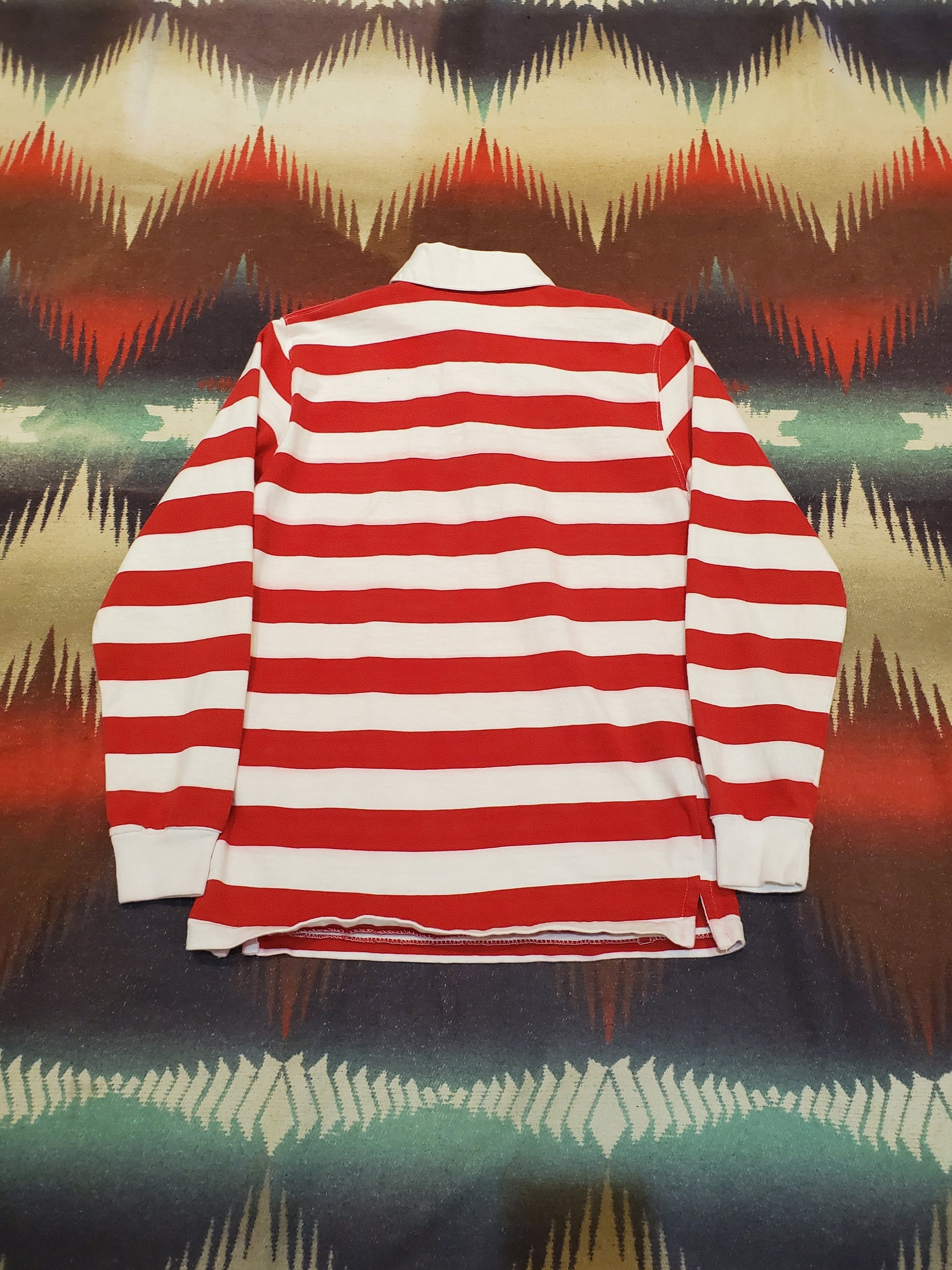 1980s/1990s Claybrooke Striped Longsleeve Rugby Shirt Size S/M
