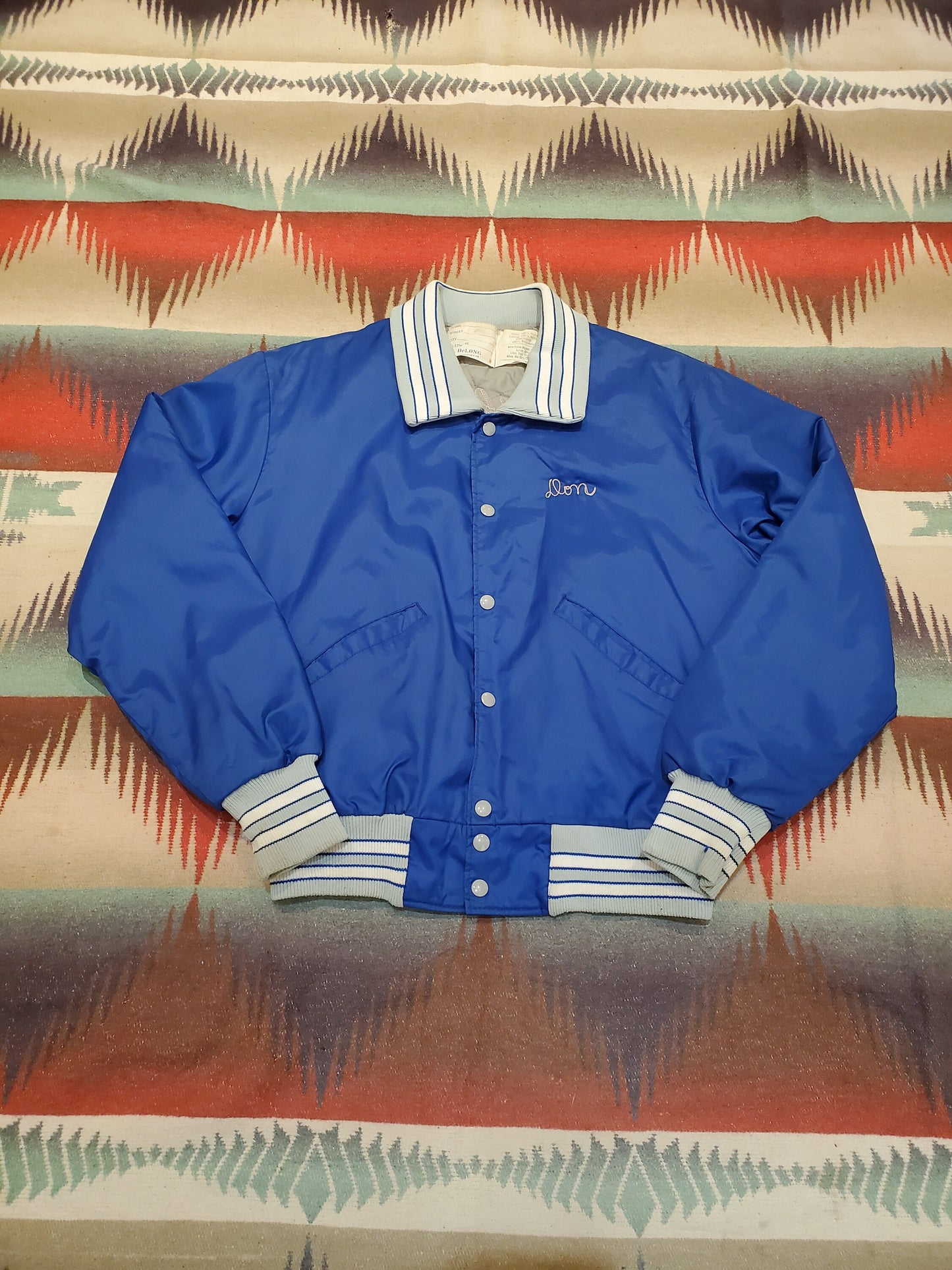 1970s DeLong 1975 "Don" Breathitt County Bobcats Football Bomber Jacket Made in USA Size M