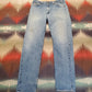 1990s Levi's 505 Orange Tab Blue Denim Jeans Size 34x33