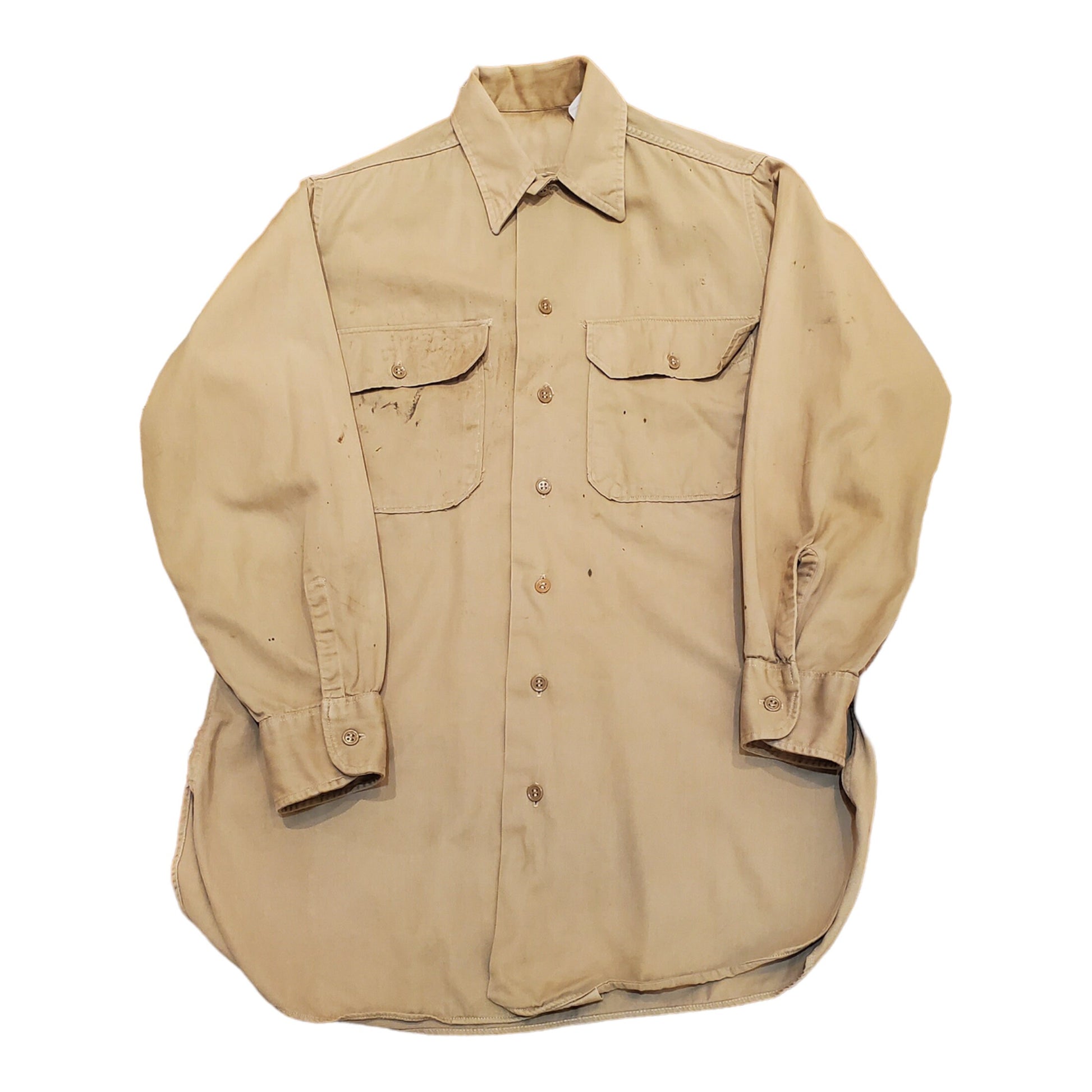 1940s Cotton Work Shirt Made in USA Size S/M