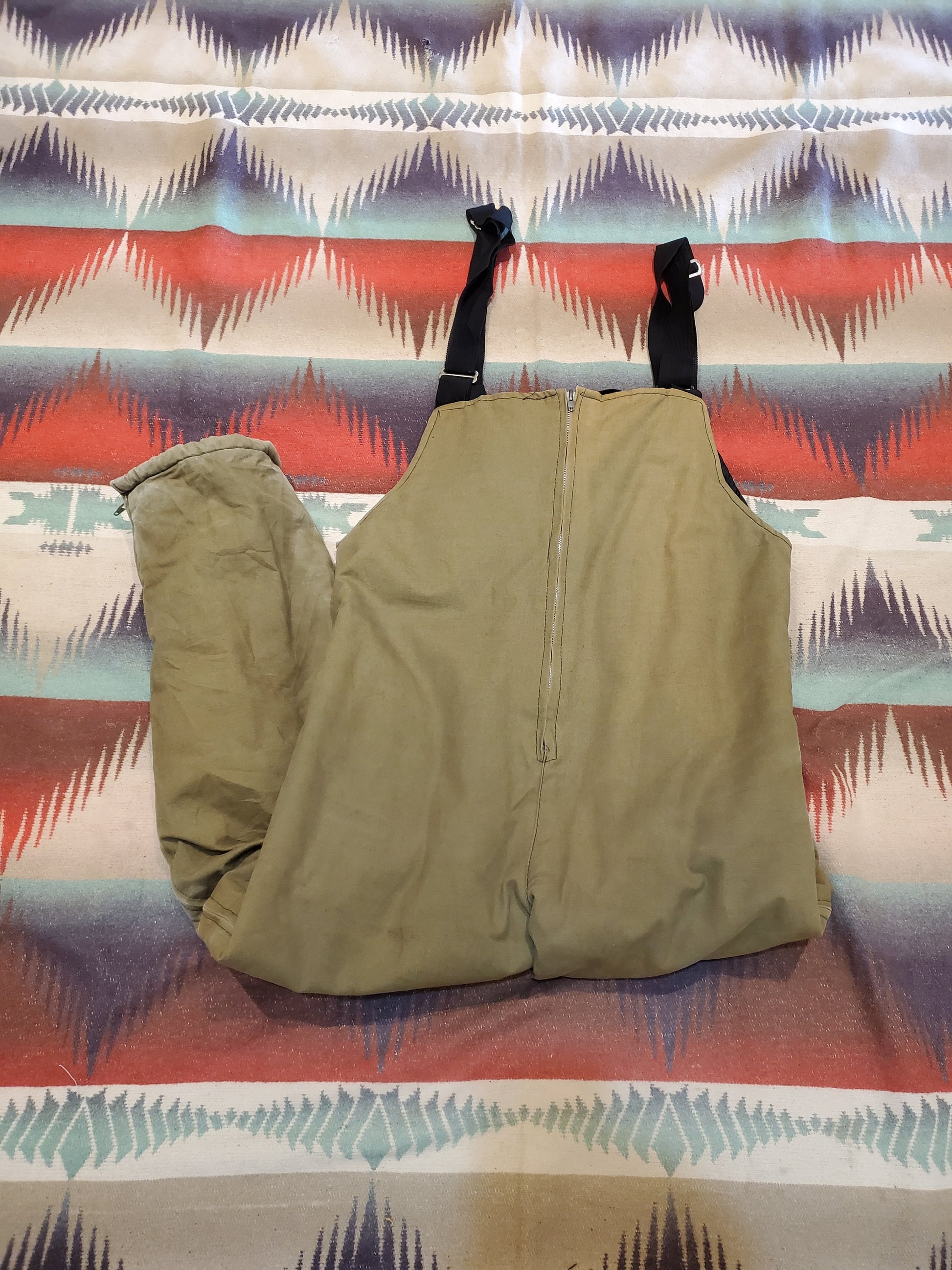 1970s/1980s Insulated Olive Green Waders Size L