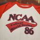 1980s 1986 College World Series Omaha Baseball Raglan T-Shirt Made in USA Size S