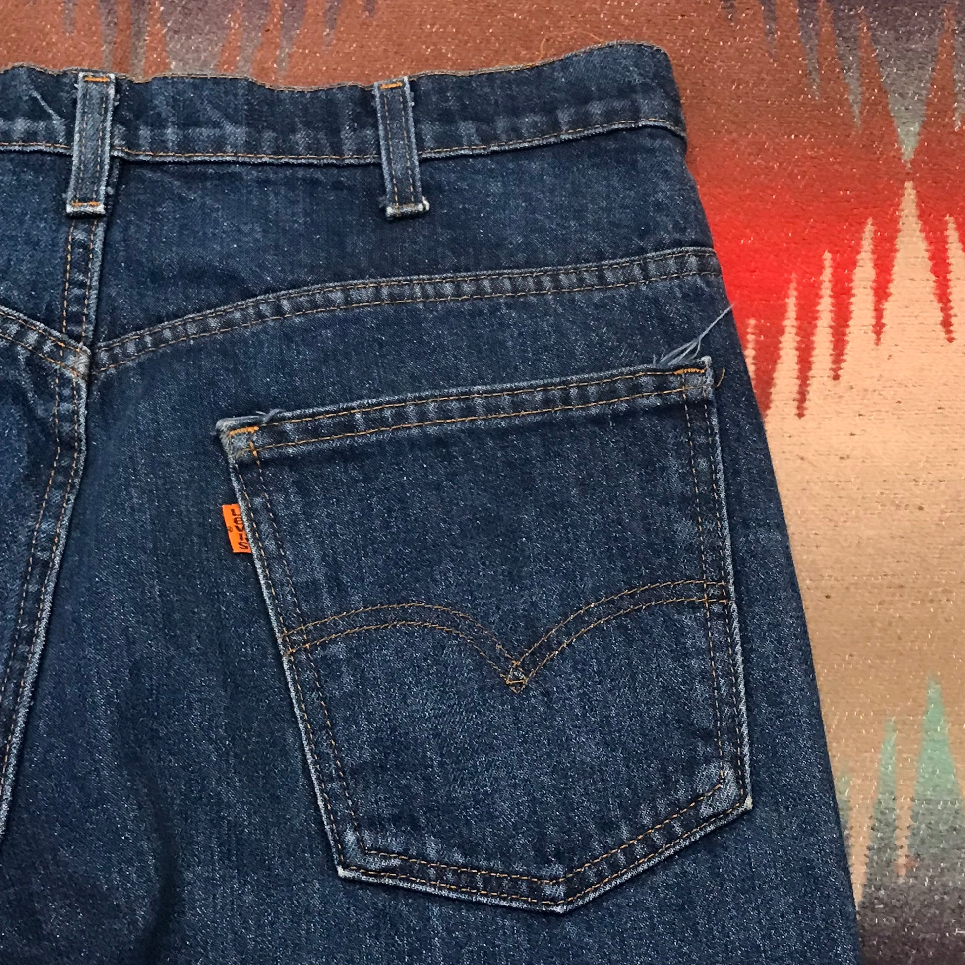 1980s Levi's 517 Dark Blue Denim Jeans Made in USA Size 34x31
