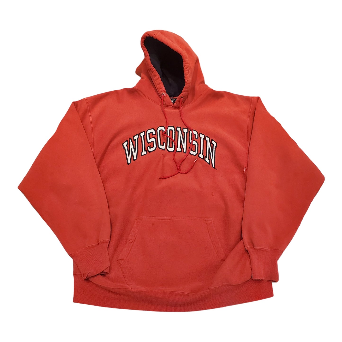 2000s Distressed Steve & Barry's Wisconsin Reverse Weave Style Hoodie Sweatshirt Size XXL