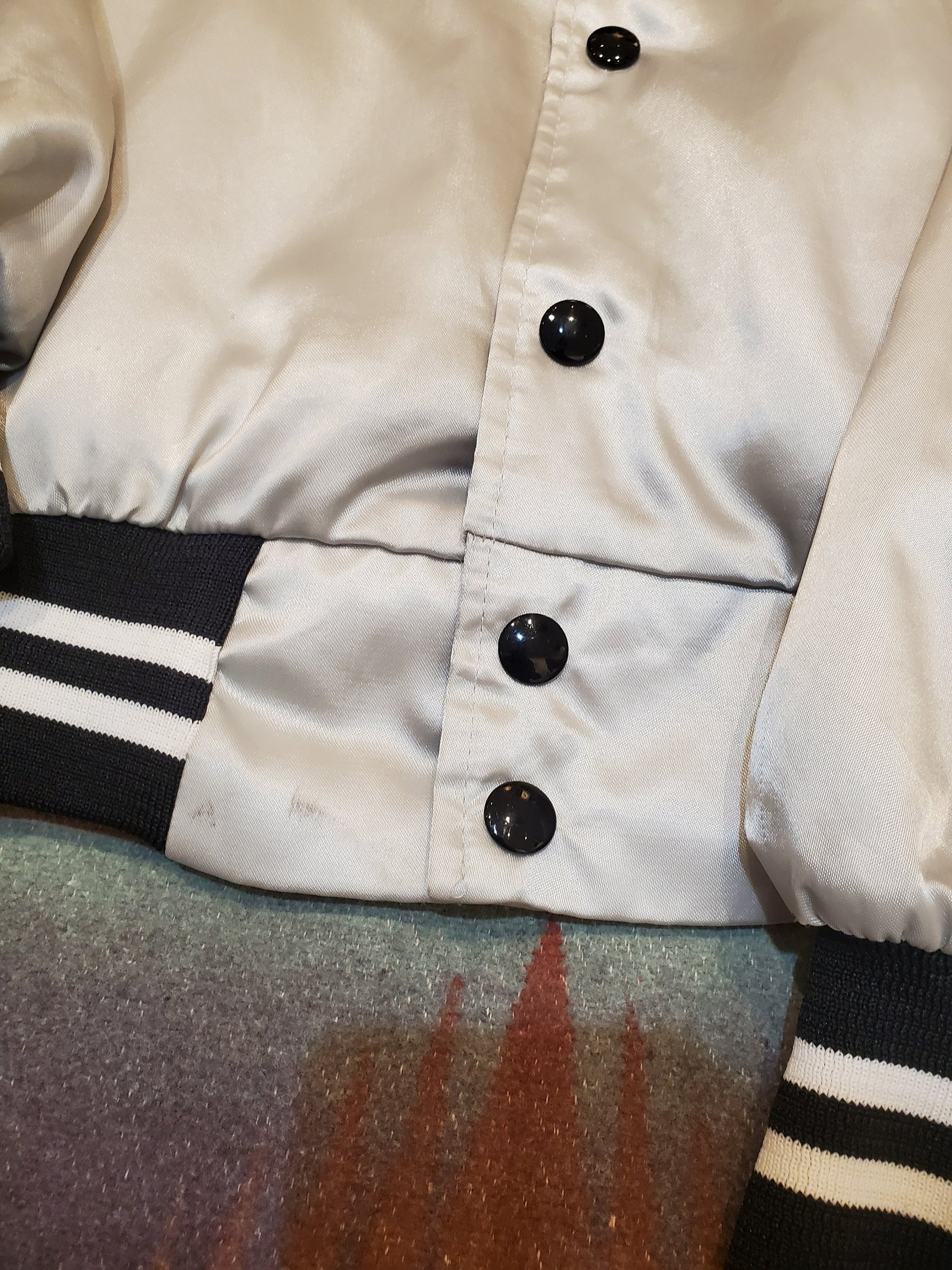 1980s/1990s Karl's Hotel/Casino Sparks Nevada Satin Bomber Jacket Made in USA Size M