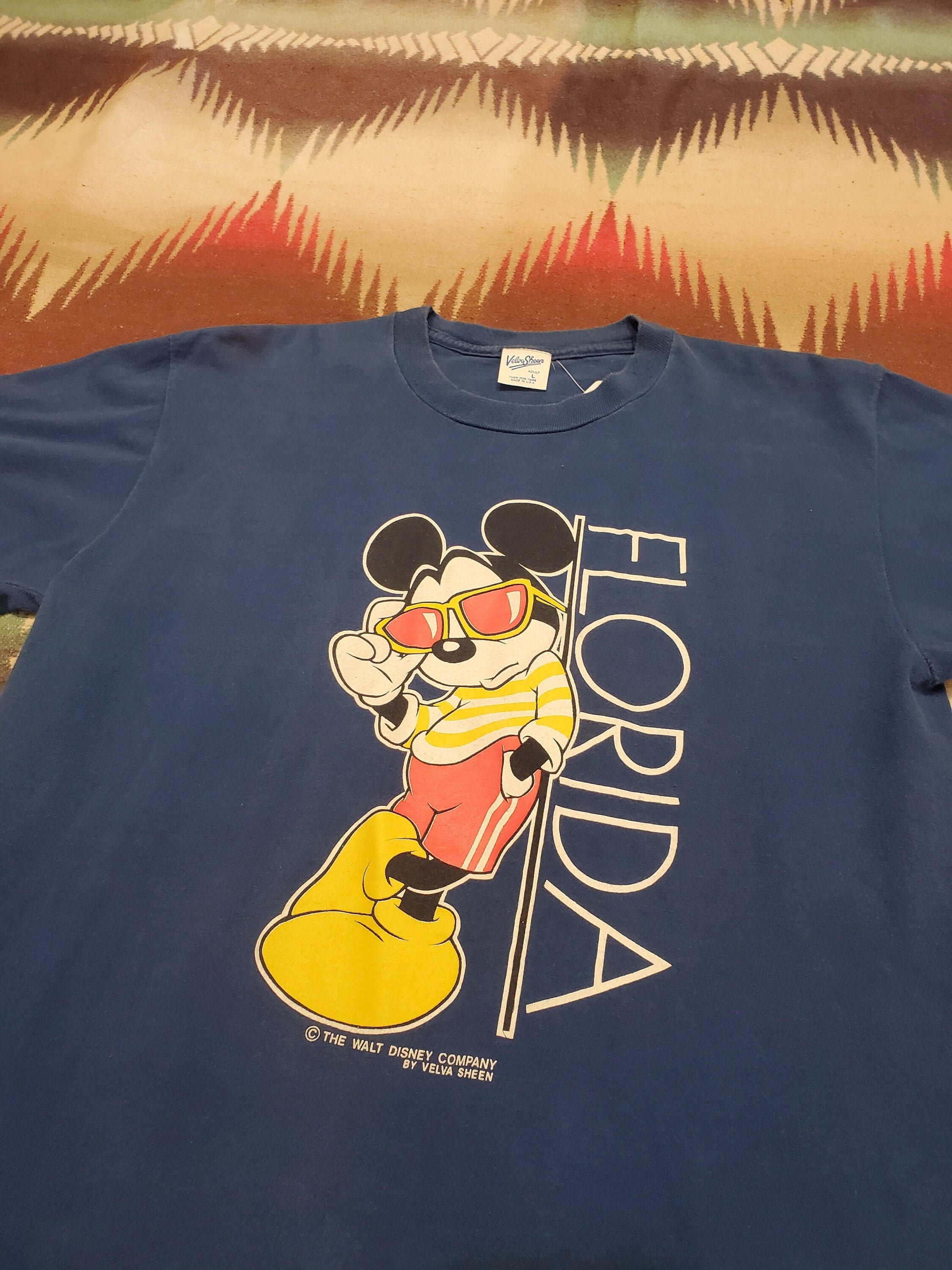 1990s Velva Sheen Mickey Mouse Florida T-Shirt Made in USA Size M