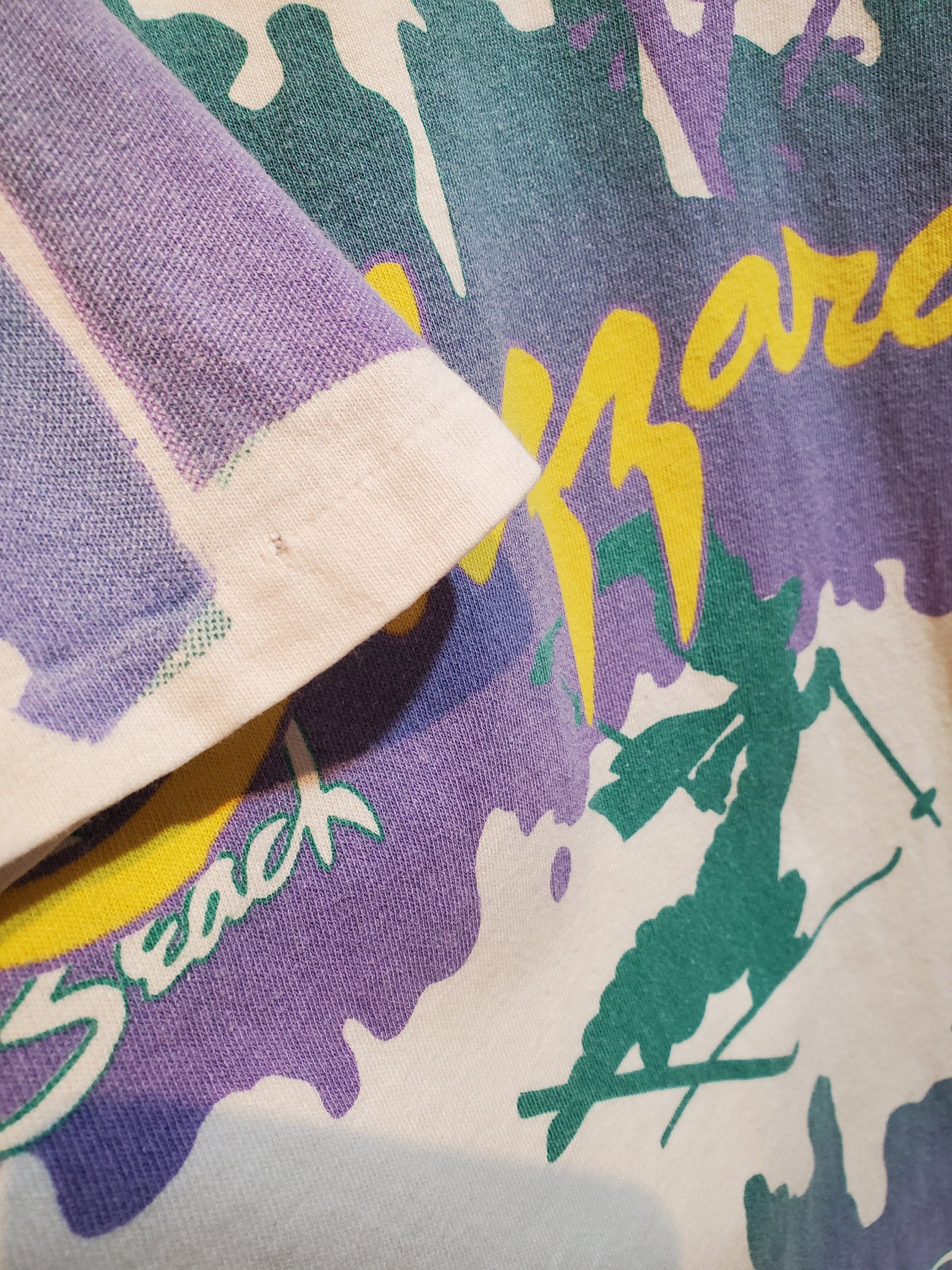 1990s Disney Designs Blizzard Beach Walt Disney World AOP T-Shirt Made in USA Size XL