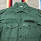 1960s 1969 US Army OG107 Sateen Shirt Made in USA Size S