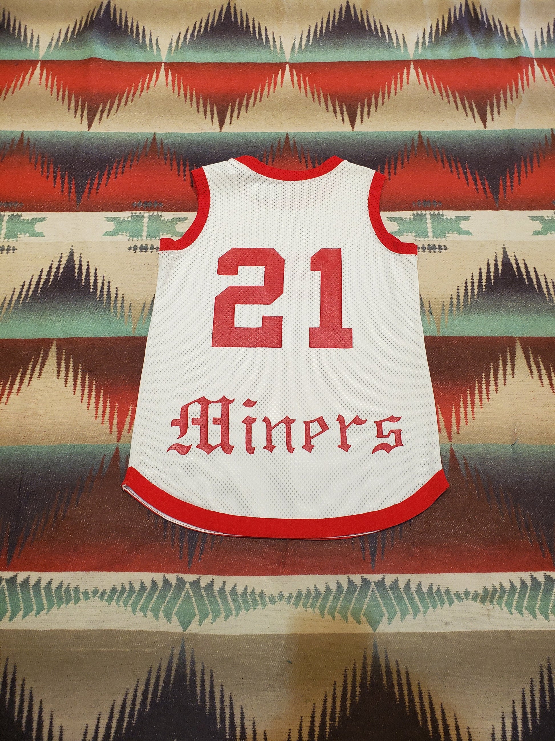 1970s/1980s Sand-Knit Medalist Miners Basketball Jersey Made in USA Size S
