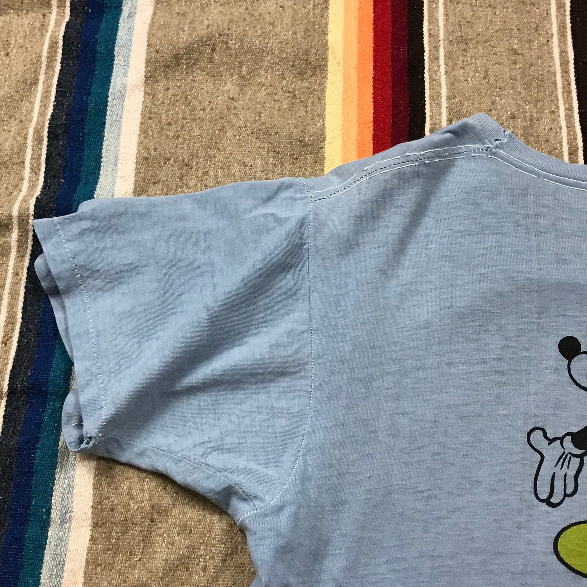 1970s Walt Disney Productions Mickey Mouse Double Sided Print T-Shirt Made in USA Size M