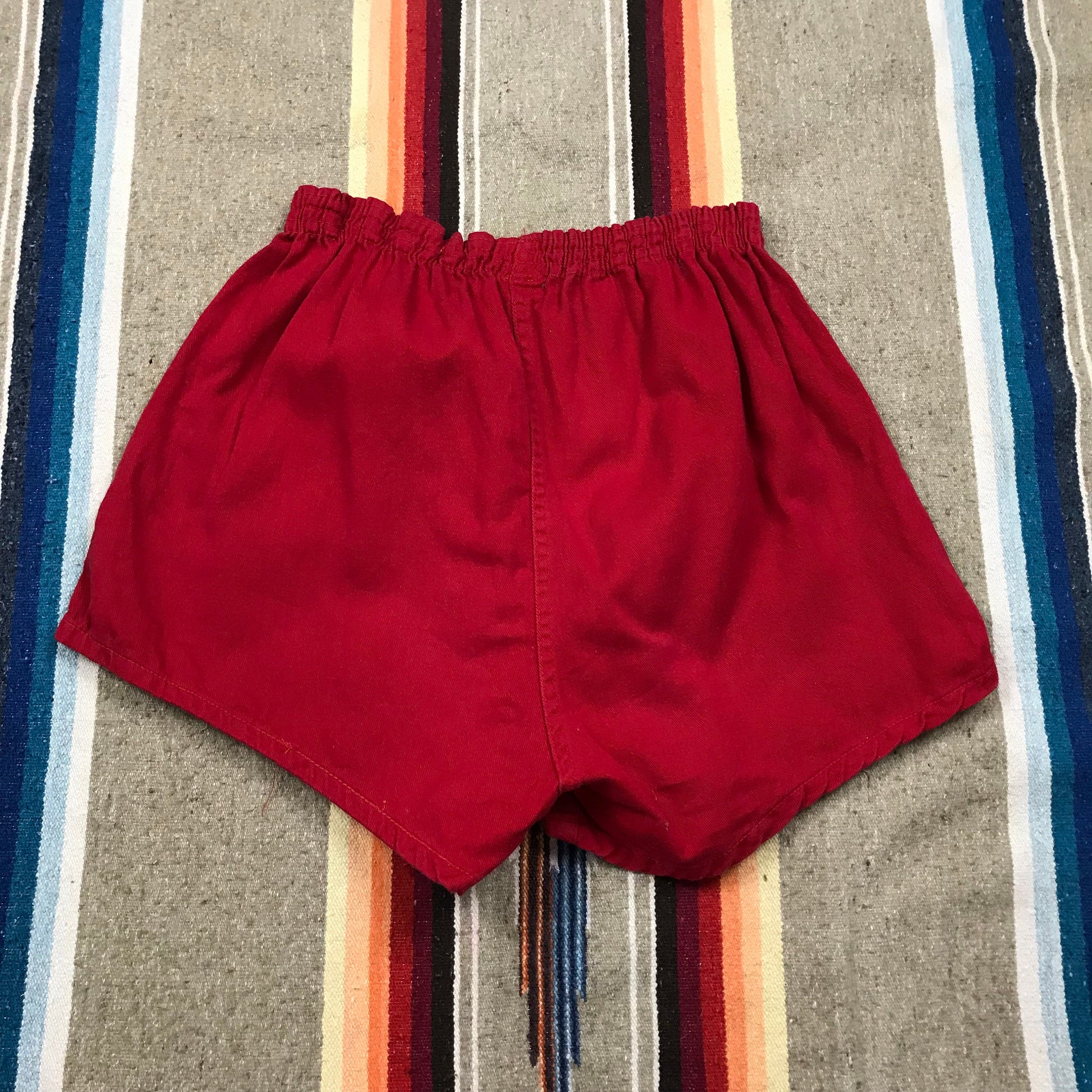 1970s Champion Blue Bar Running Shorts State College Physical Education Made in USA Size 23-32