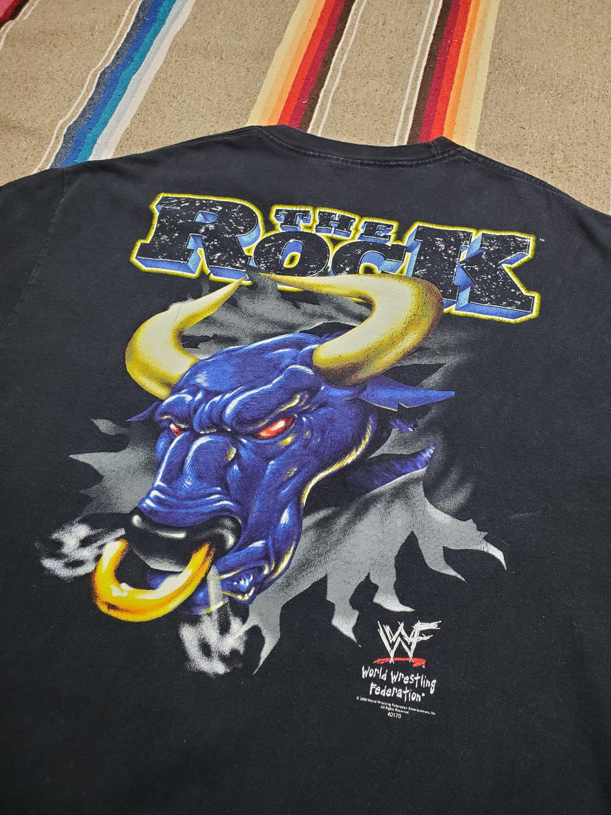 2000s 2000 WWF The Rock Wrestling T-Shirt Size XL
