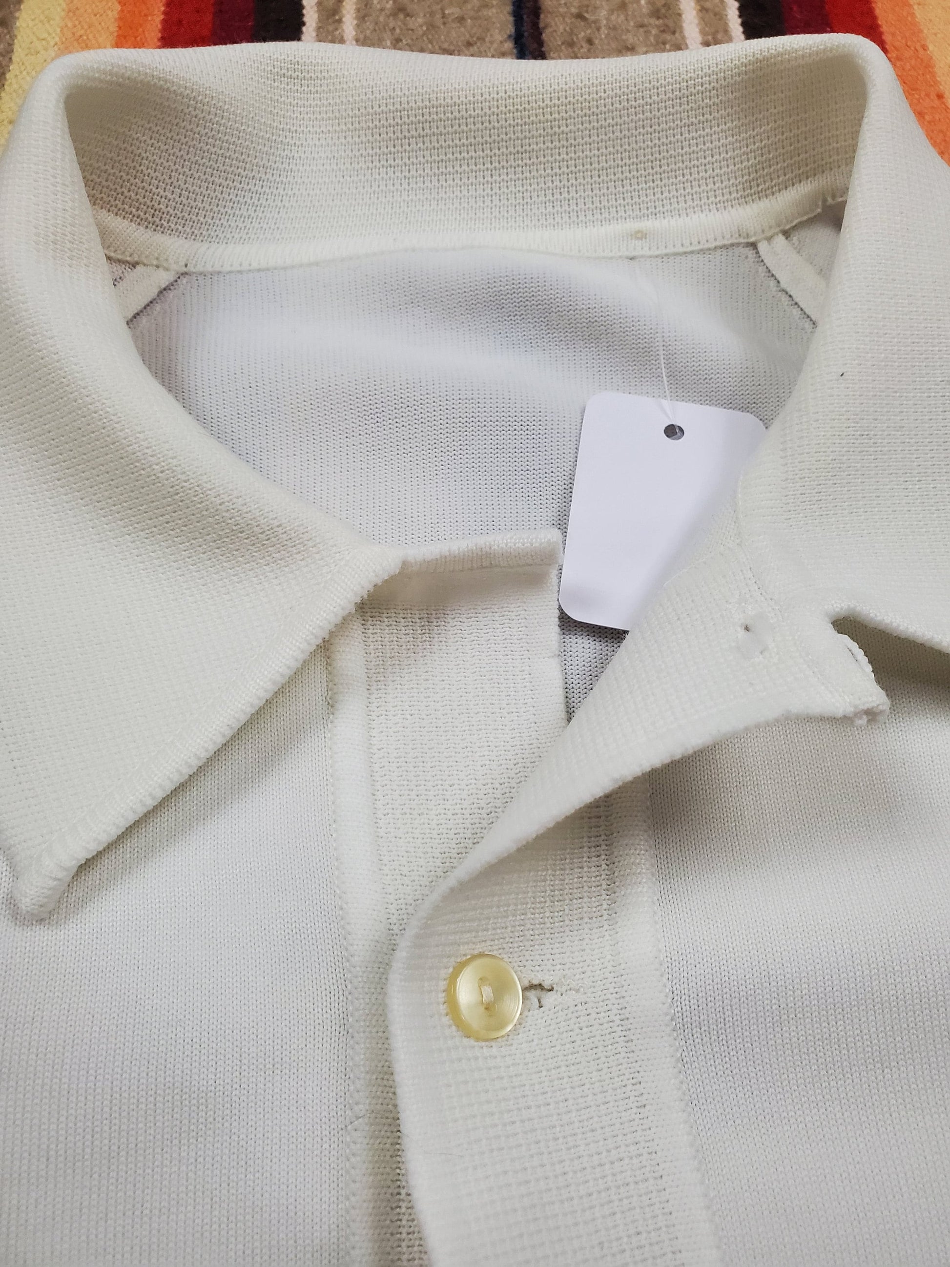1970s/1980s Striped Knit Polo Shirt Size M
