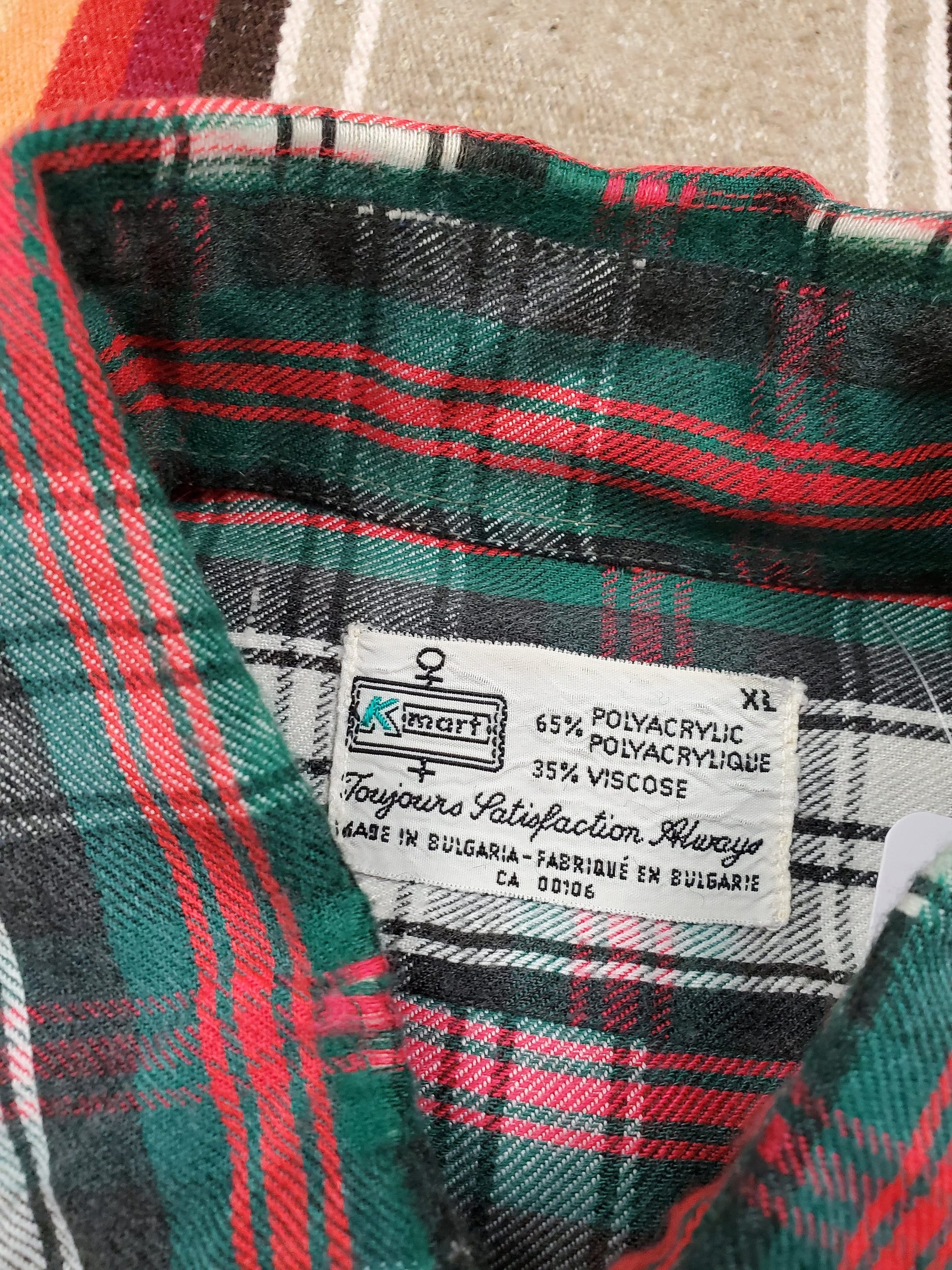 1970s/1980s K-Mart Plaid Shirt Size L