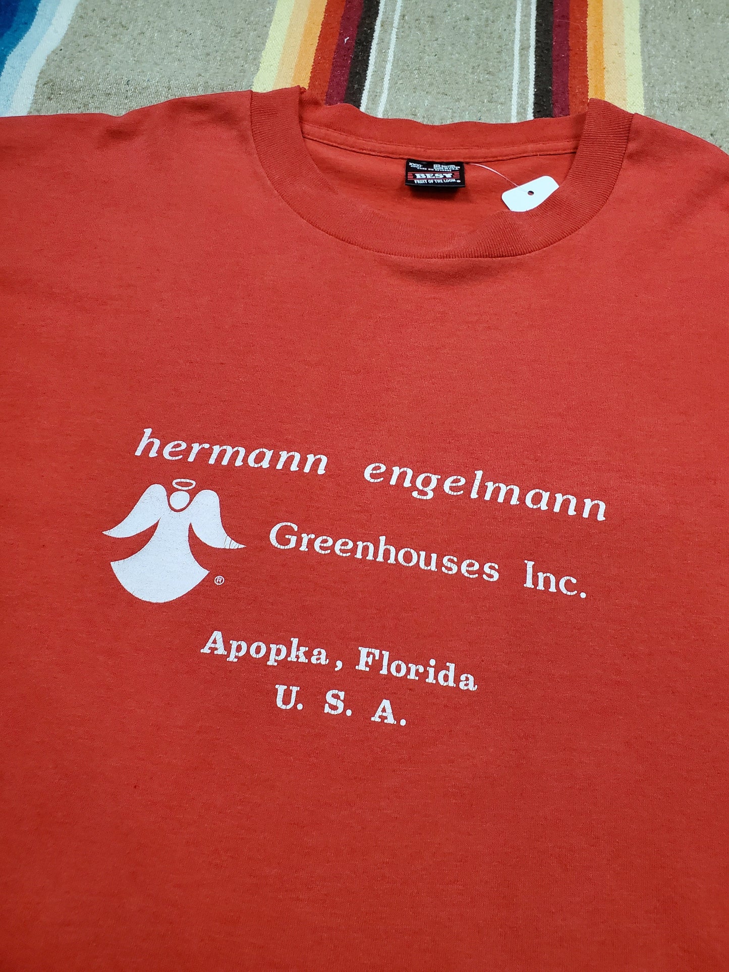 1990s Hermann Engelmann Greenhouses Exotic Angel Plants T-Shirt Made in USA Size 3XL