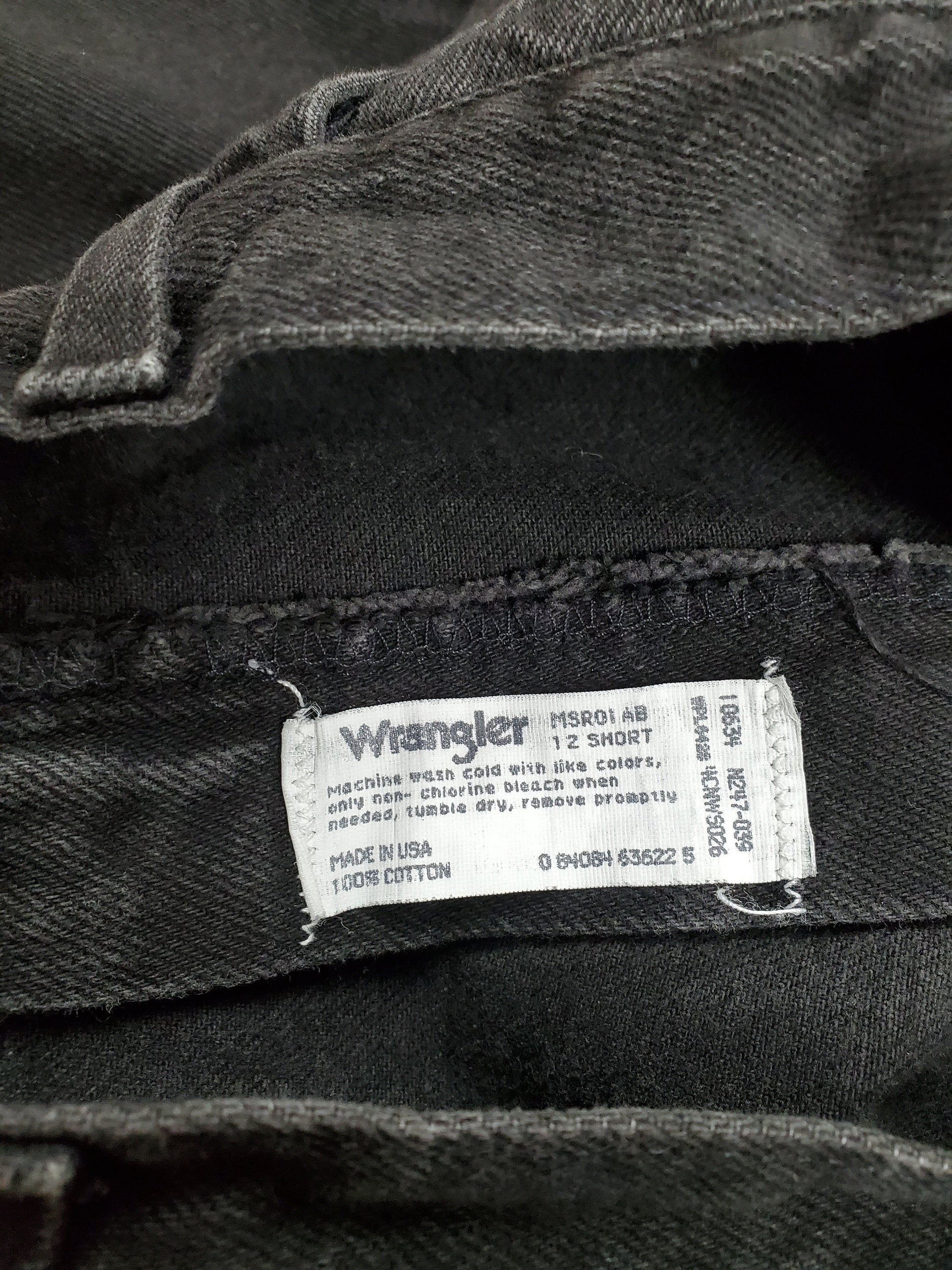 1990s Wrangler Black Denim Jeans Made in USA Size 28x30.5