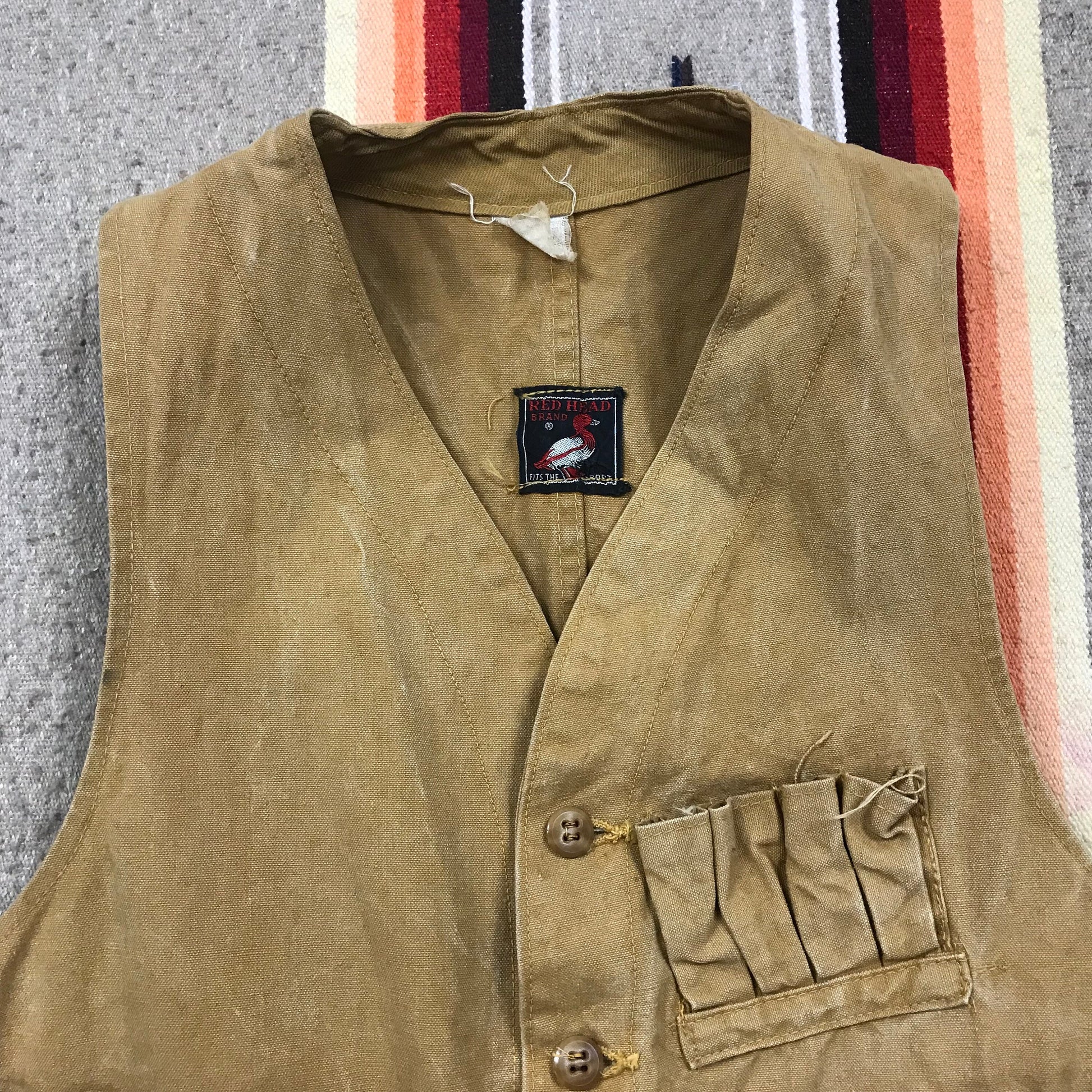 1940s/1950s Red Head Hunting Vest Made in USA Size S