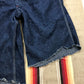 1960s Big Ben 8oz Sanforized Dark Blue Denim Cut-Off Overalls Made in USA Size 38