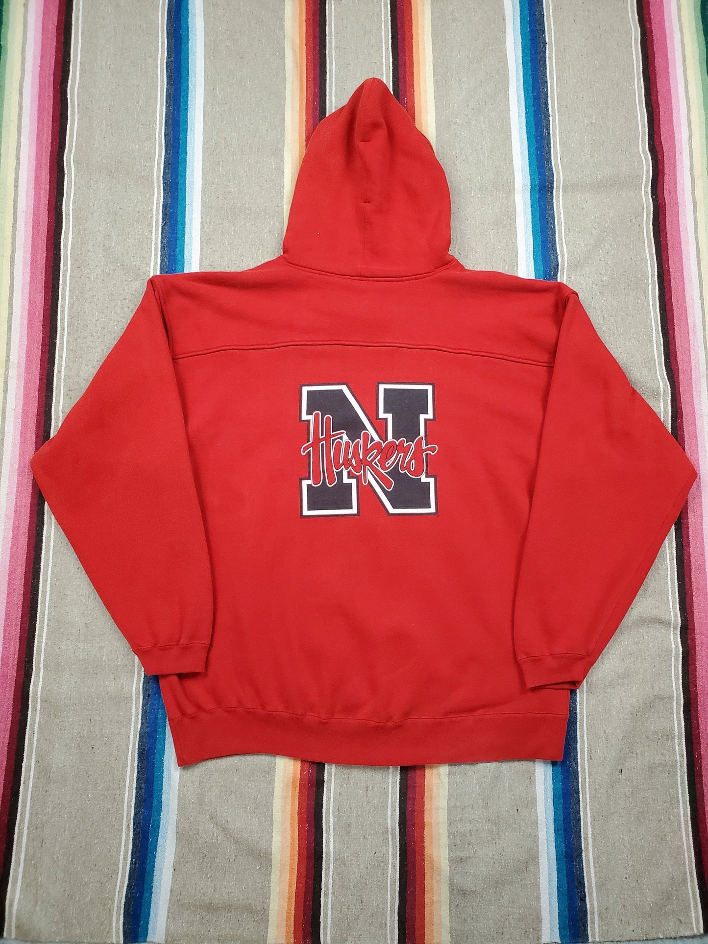 1990s Galt Sand Nebraska Cornhuskers Double Sided Print Hoodie Sweatshirt Size XL