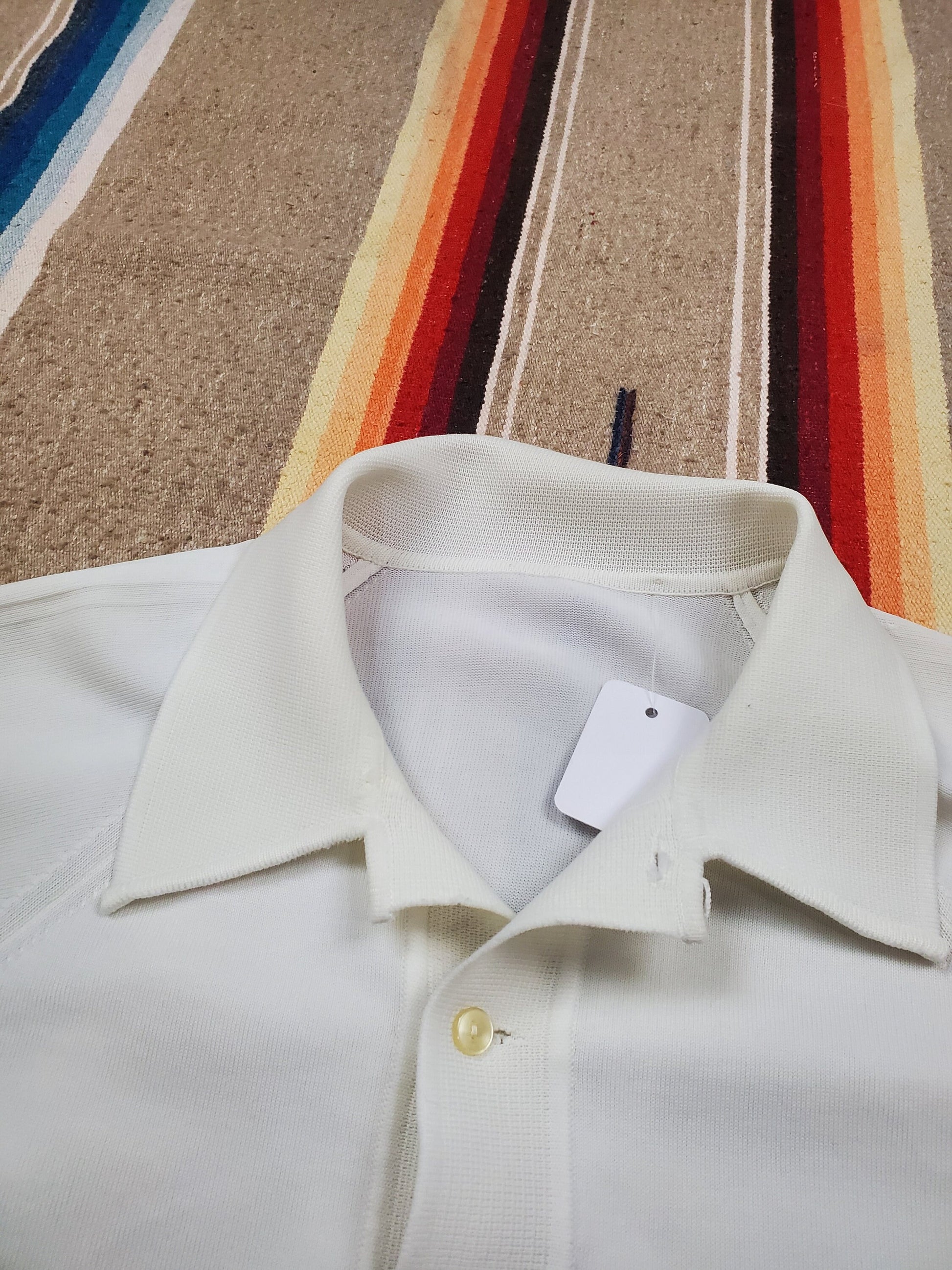 1970s/1980s Striped Knit Polo Shirt Size M