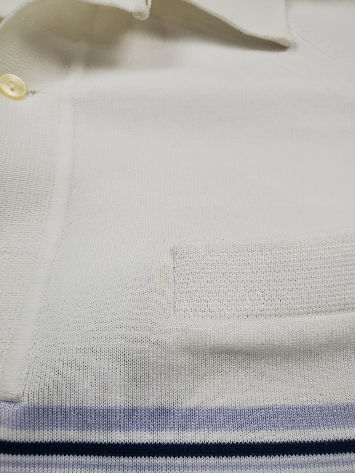 1970s/1980s Striped Knit Polo Shirt Size M