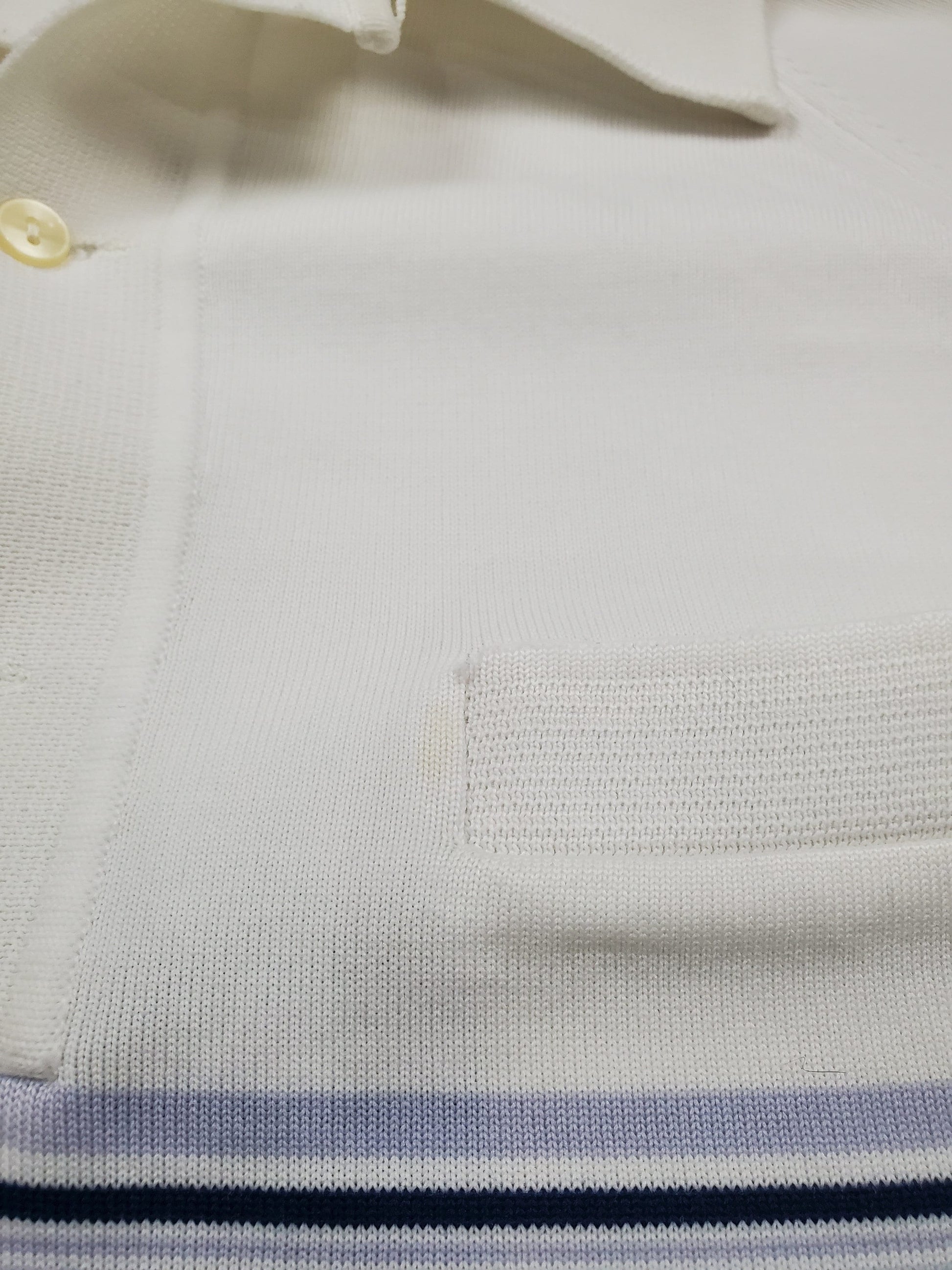 1970s/1980s Striped Knit Polo Shirt Size M