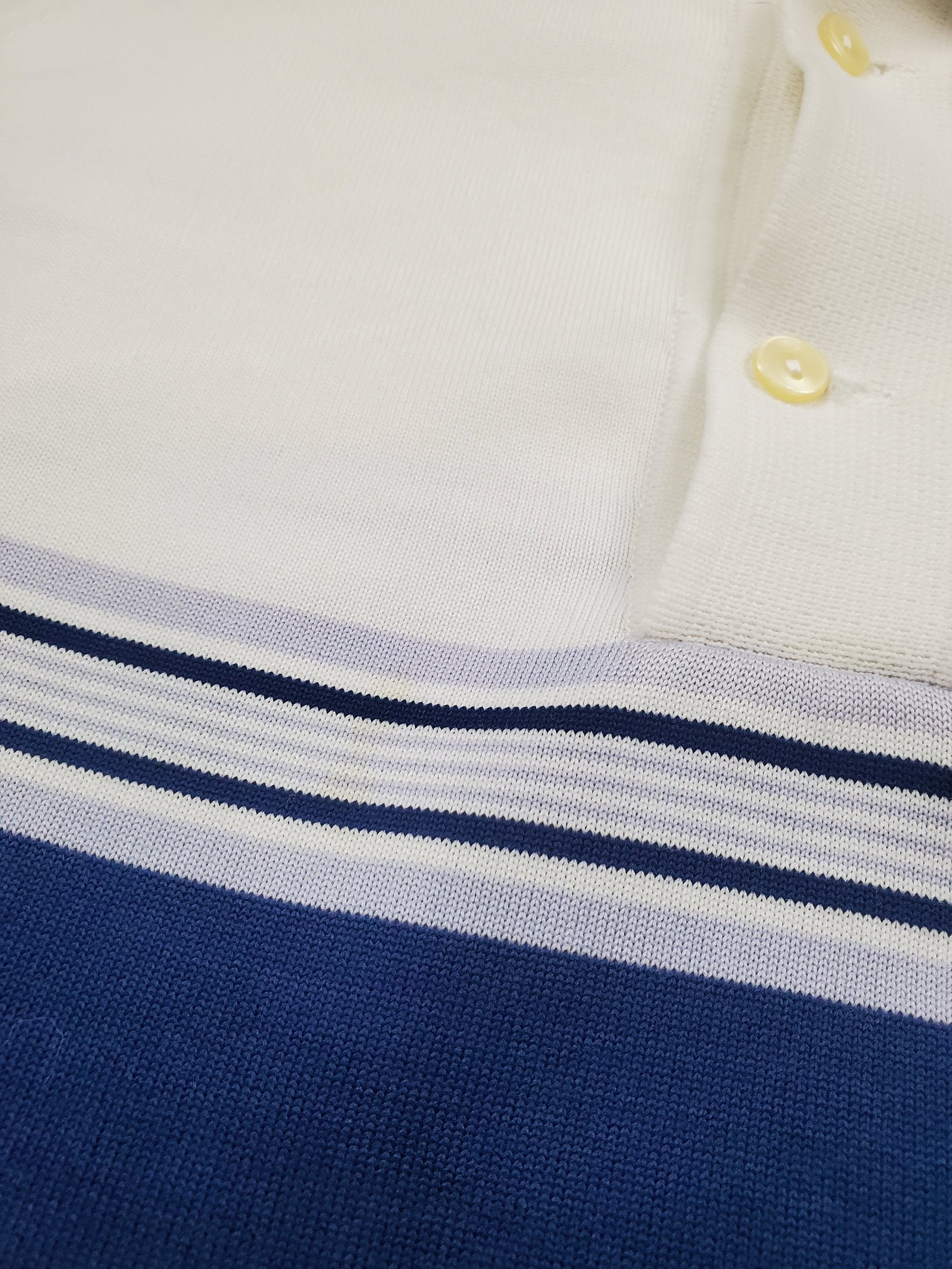 1970s/1980s Striped Knit Polo Shirt Size M