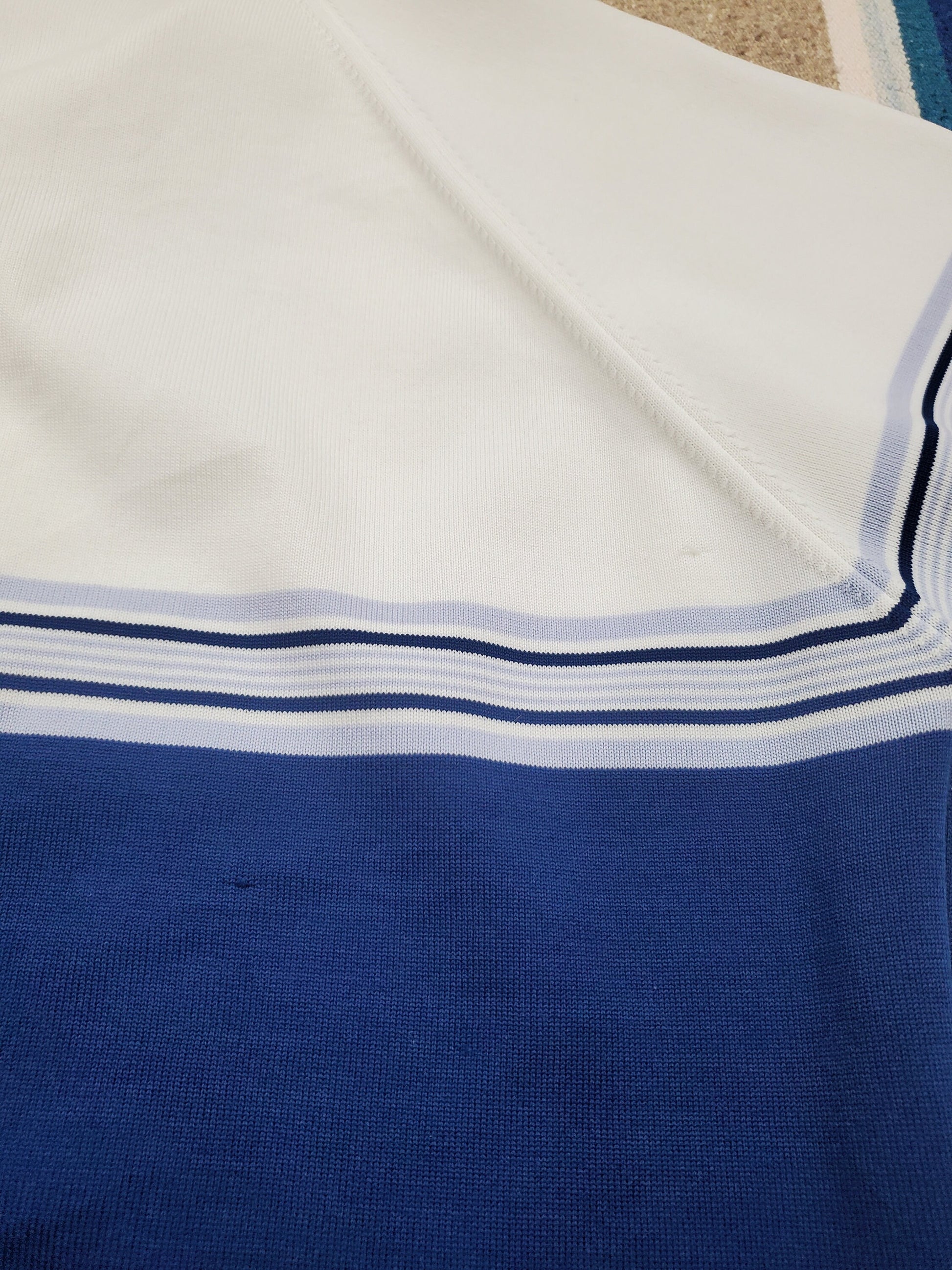 1970s/1980s Striped Knit Polo Shirt Size M