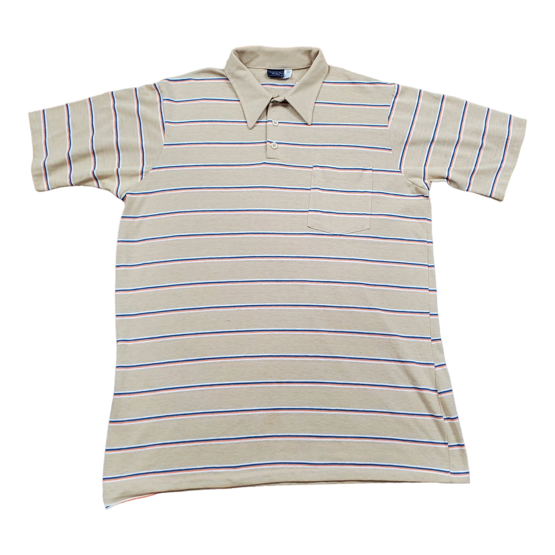 1980s Christopher Hart Striped Polo Shirt Size L