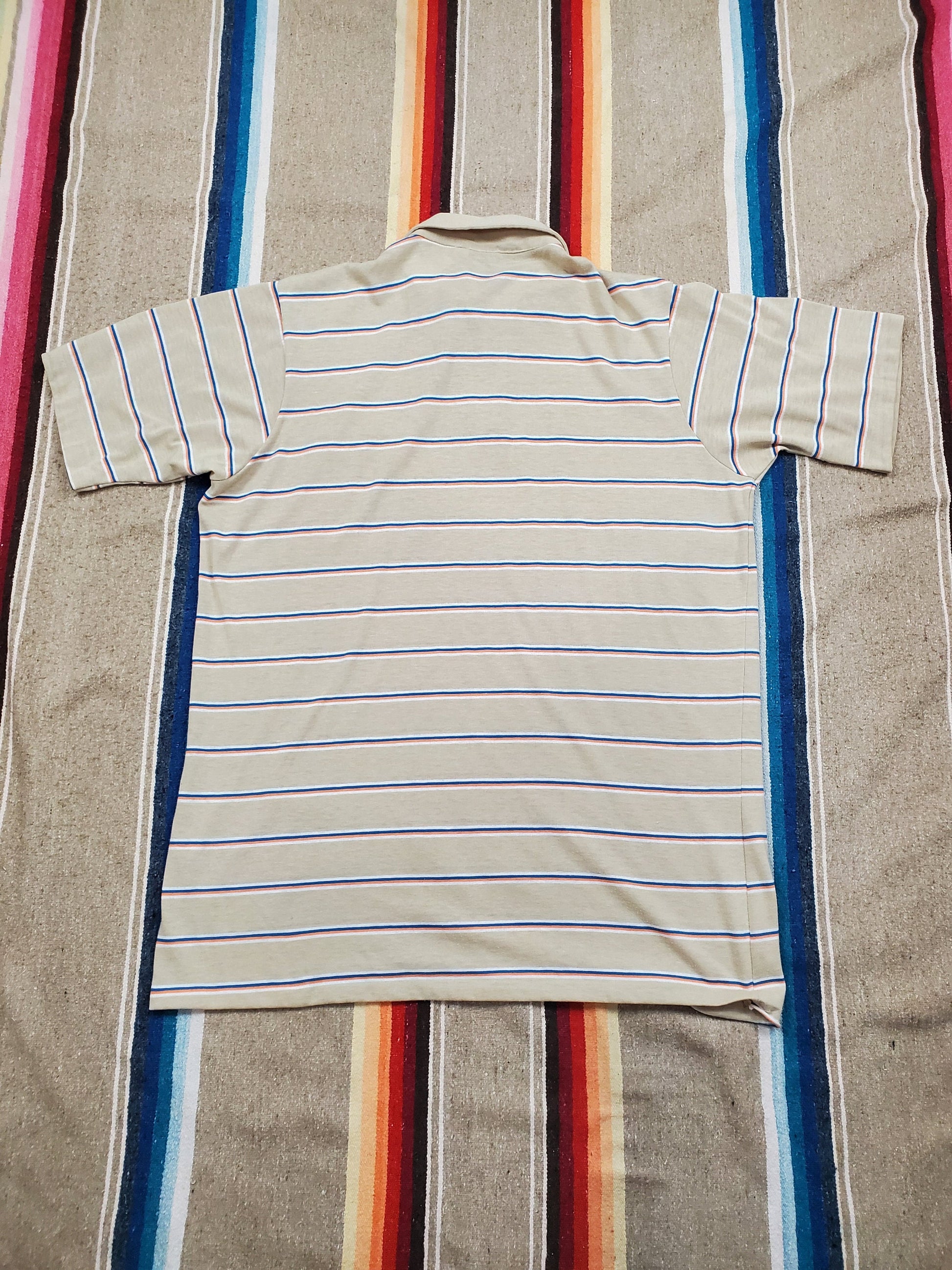 1980s Christopher Hart Striped Polo Shirt Size L