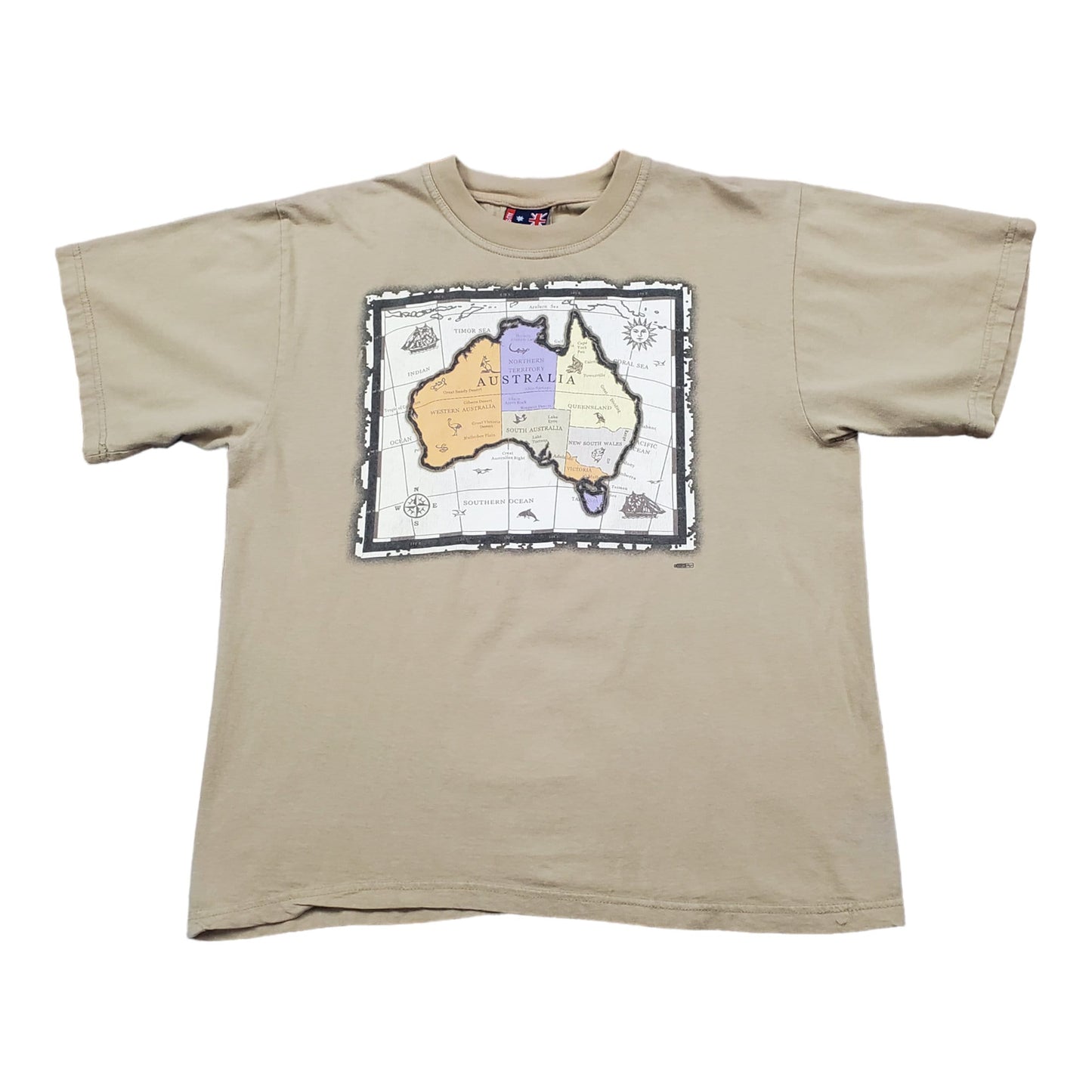 1990s/2000s Map of Australia T-Shirt Size L