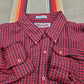 1980s McGregor Maximum Black & Red Gingham Pattern Button Down Shirt Size XXL