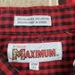 1980s McGregor Maximum Black & Red Gingham Pattern Button Down Shirt Size XXL
