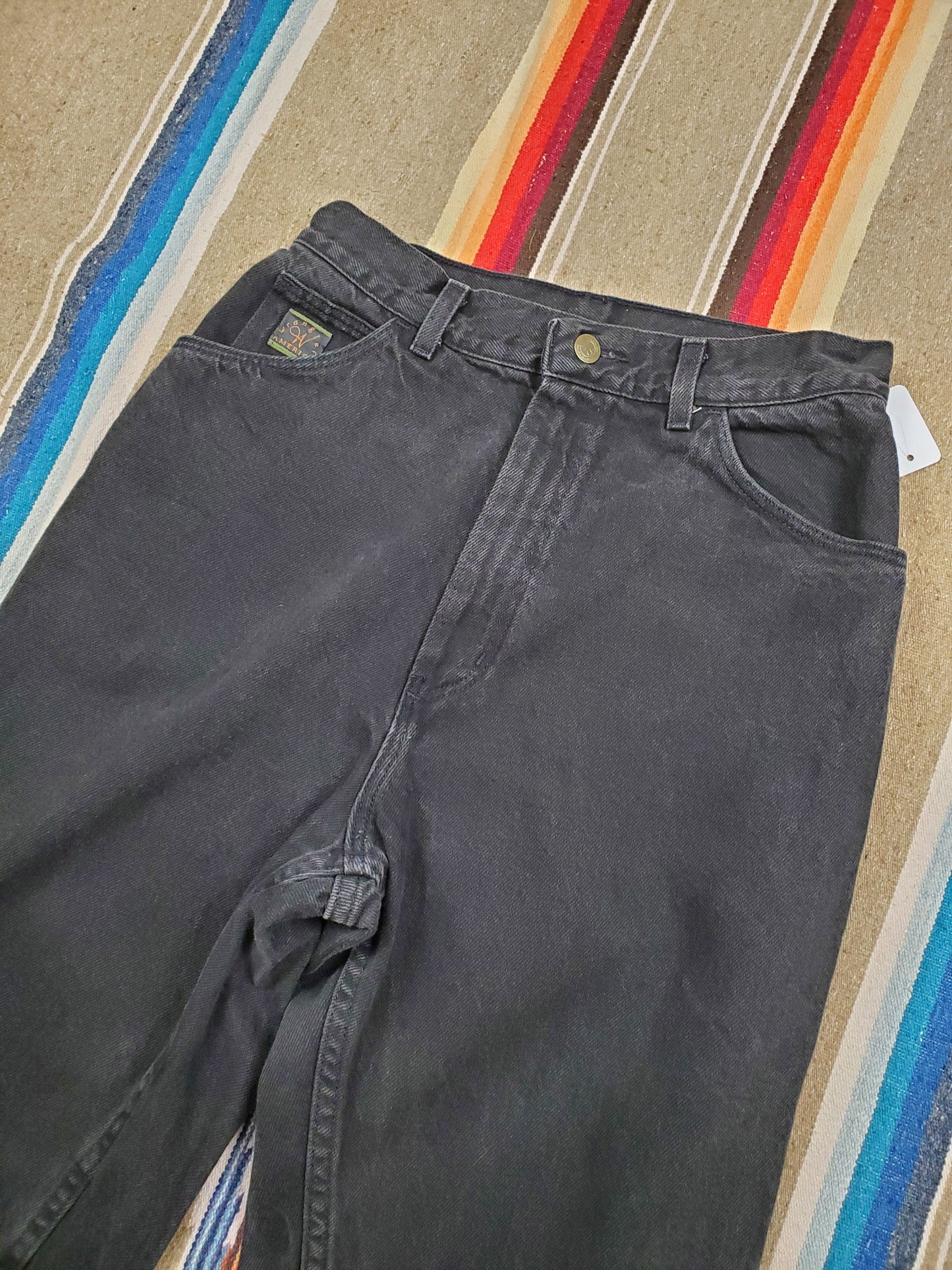 1990s Wrangler Black Denim Jeans Made in USA Size 28x30.5